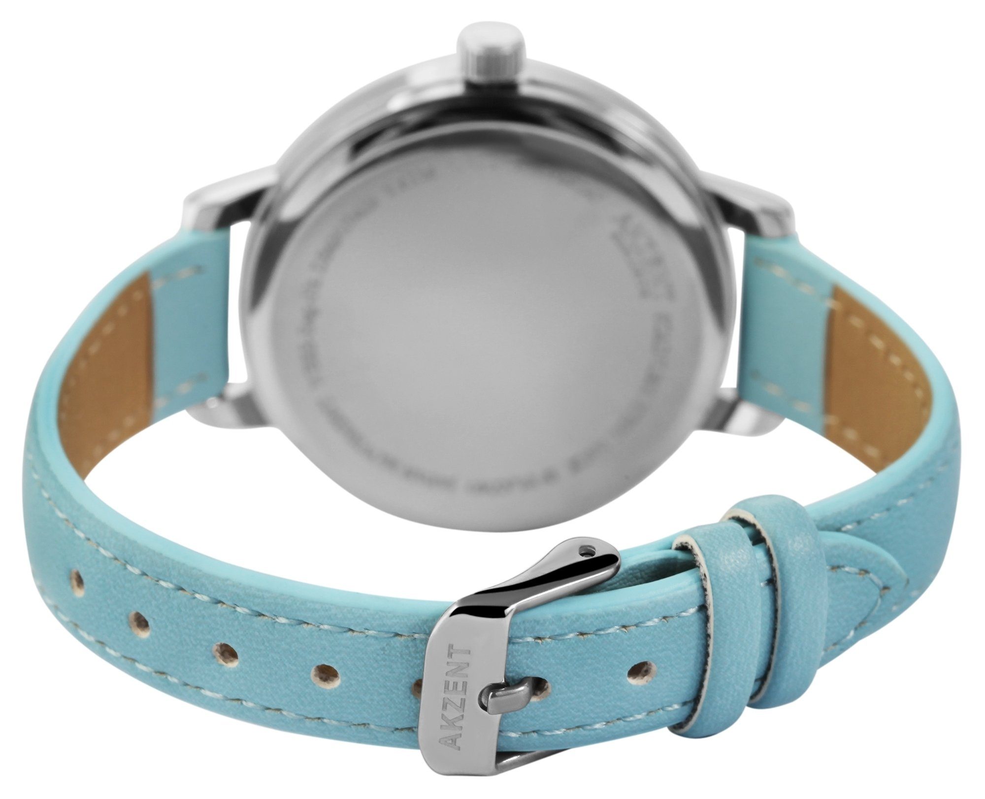 AKZENT Quarzuhr Louaya Damen Armbanduhr mit silberfarbig Lederimitationsband