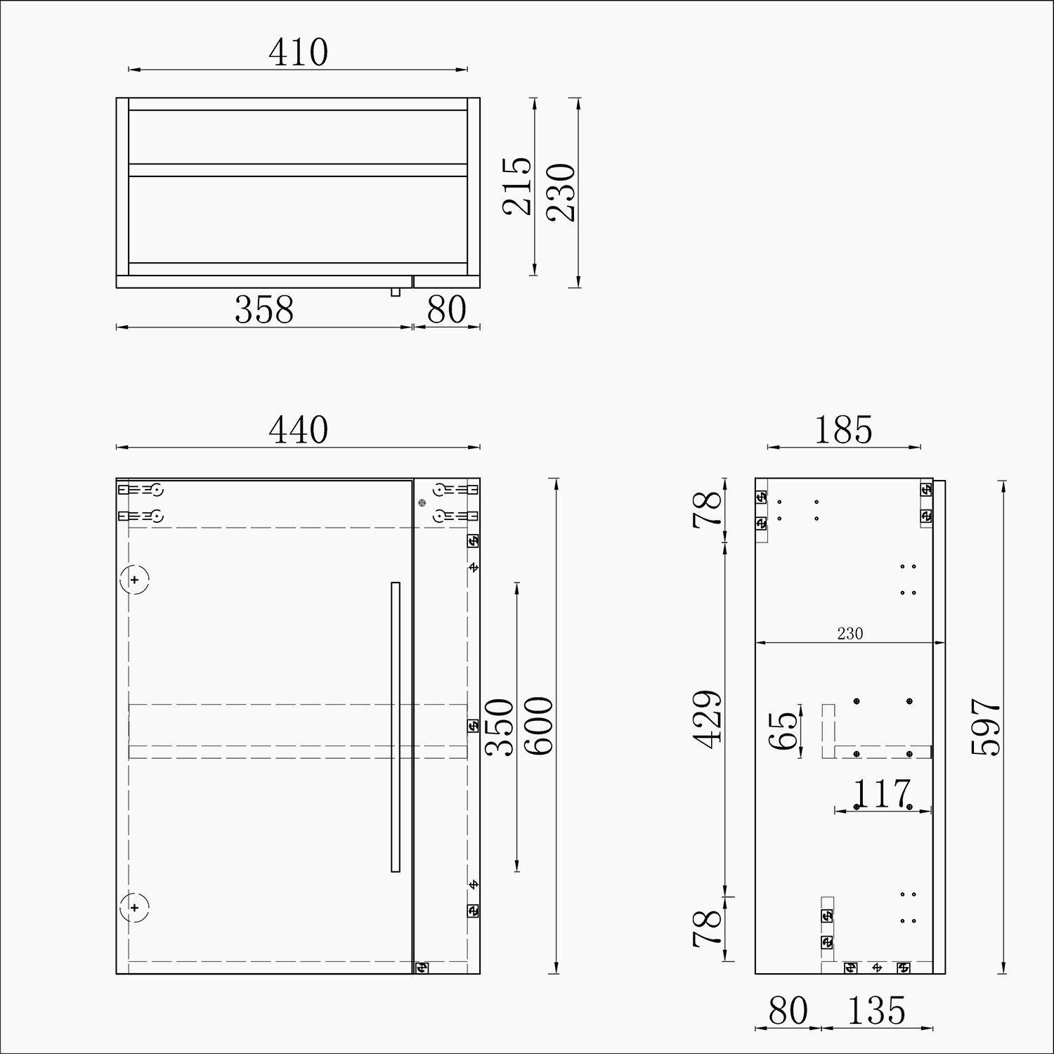 duschspa Waschtisch Unterschrank Waschbeckenunterschrank Hängeschrank Badschrank – Bild 5 von 5