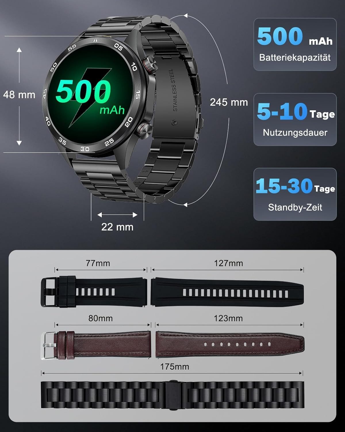 MEGALITH Smart Watch i118 Smartwatch (3,8 cm, android ios)