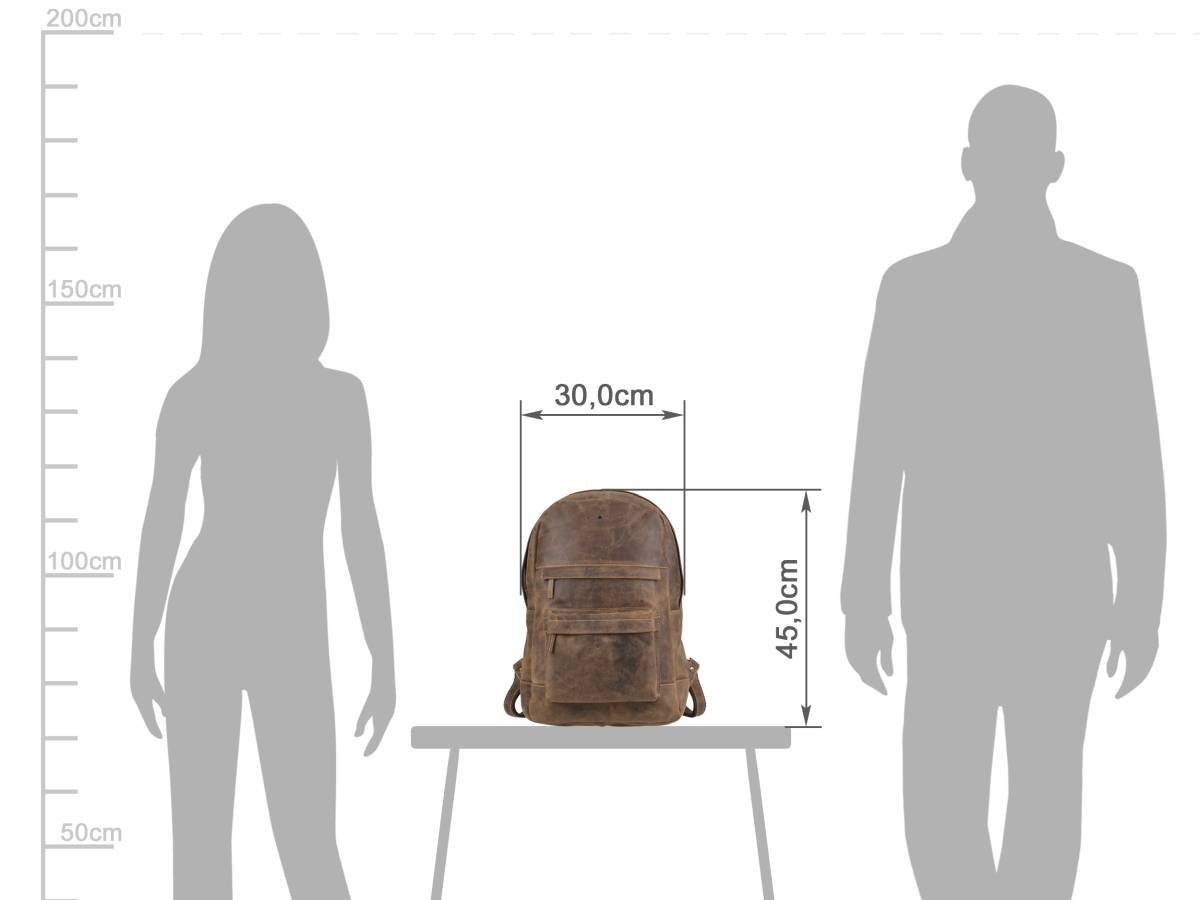 Greenburry Notebookrucksack "Vintage" Leder, Rucksack, DayPack, BackPack, 30x45cm
