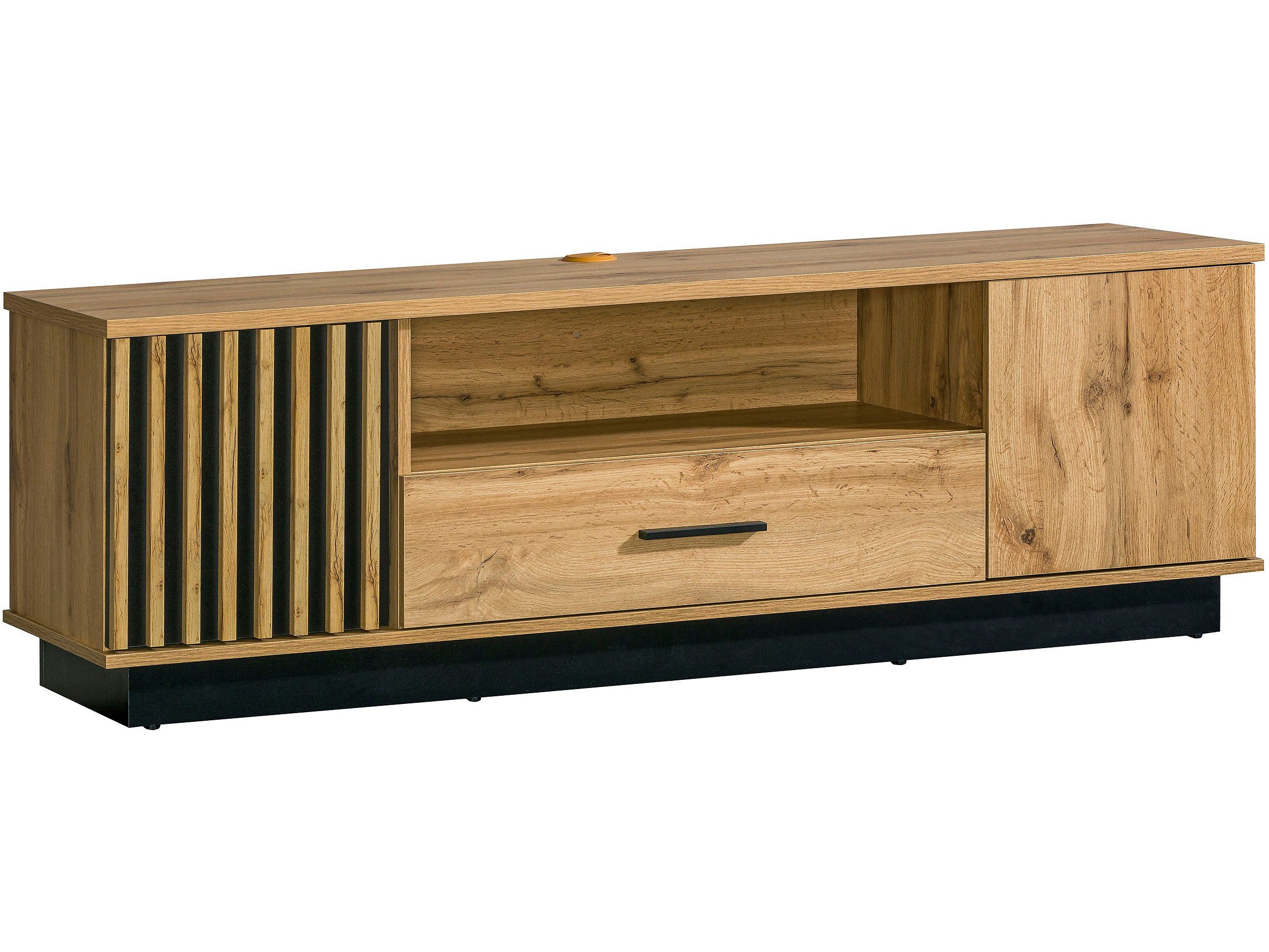 Beautysofa TV-Regal mit Schublade 155cm LAMELO, moderner TV-Schrank, zweitürig mit Stauraum