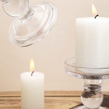 Juoungle Kerzenständer Kerzenhalter aus Glas [3er-Set], transparenter Kerzenhalter