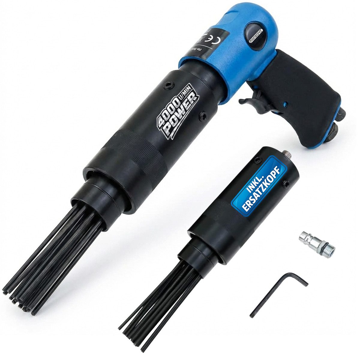 Deuba Druckluftgeräte-Set Deuba, Druckluft Nadelentroster inkl. Ersatzkopf 4000 U/min bis 260 l/min