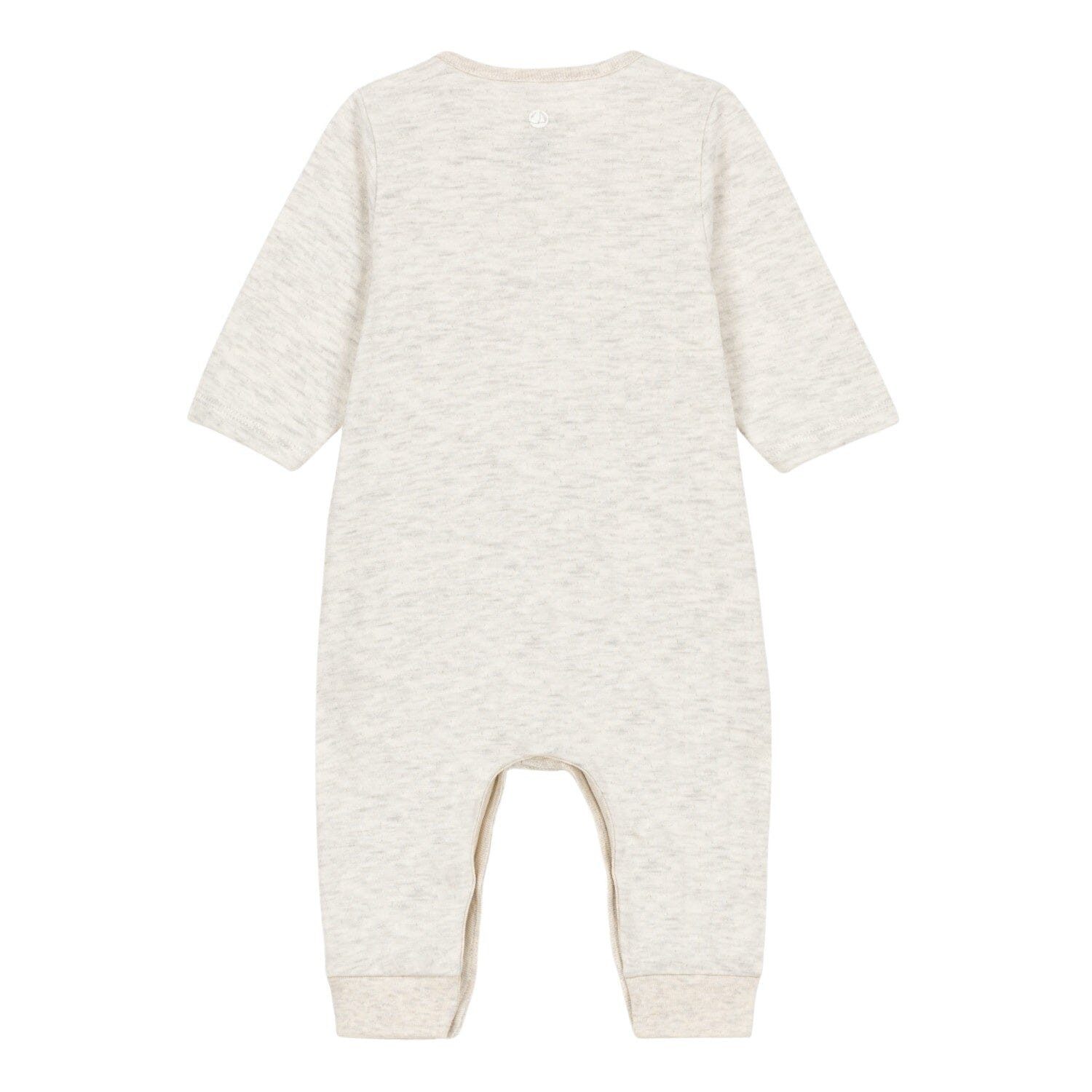 Petit Bateau Strampler Petit Bateau Langarm Overall einfarbig natur