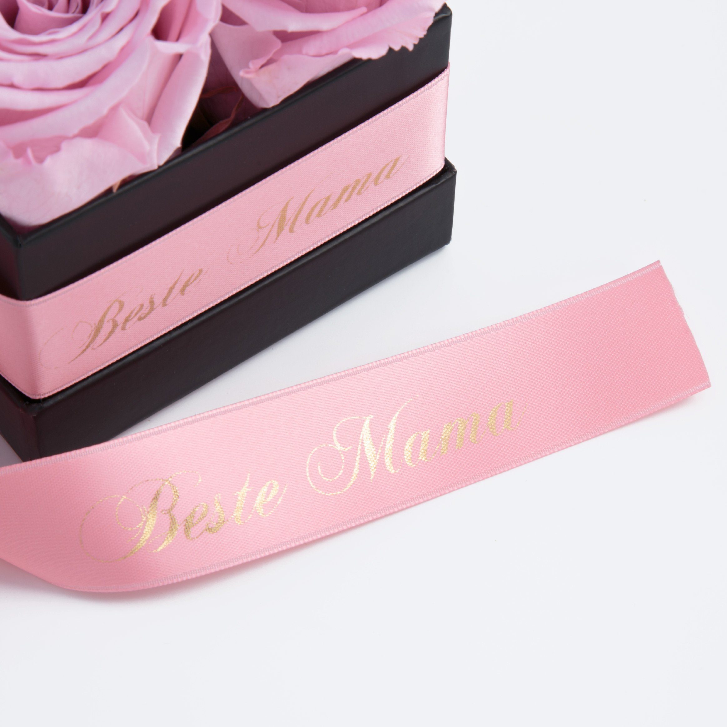 Kunstblume Beste Mama Rosenbox Infinity Rosen mit Duft echte konservierte Blumen Rose, ROSEMARIE SCHULZ Heidelberg, Höhe 8.5 cm, haltbar bis zu 3 Jahre, Made in Germany