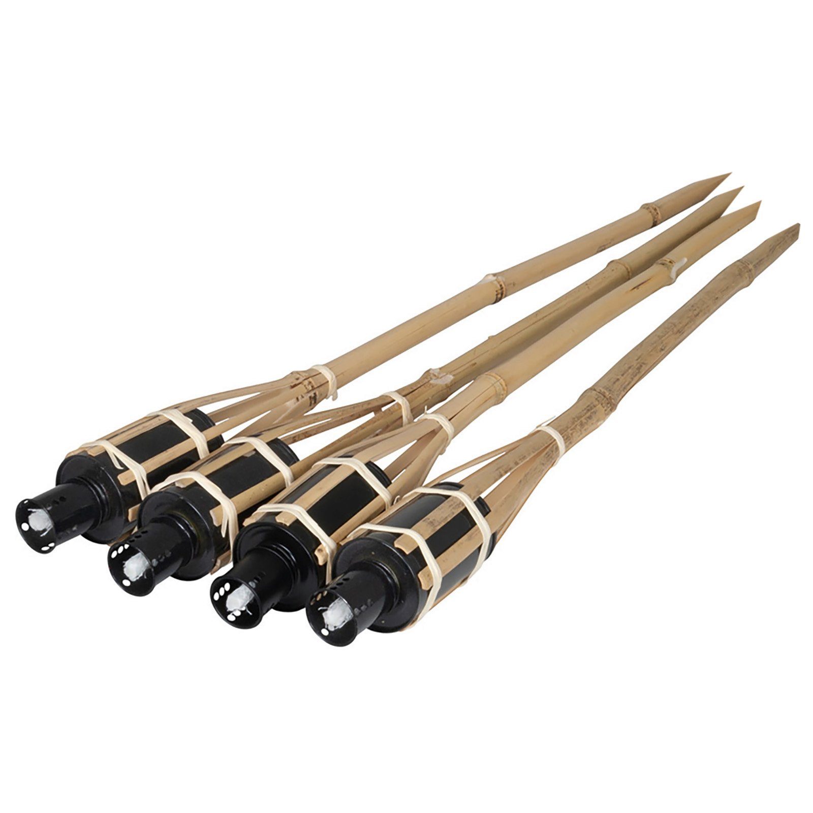 Bambus (natur) 65cm Ölfackel, Trendyshop365 Erdspieß Gartenfackel Bambusfackel, und braun nachfüllbar, Sicherheitsverschluss mit Flamme,