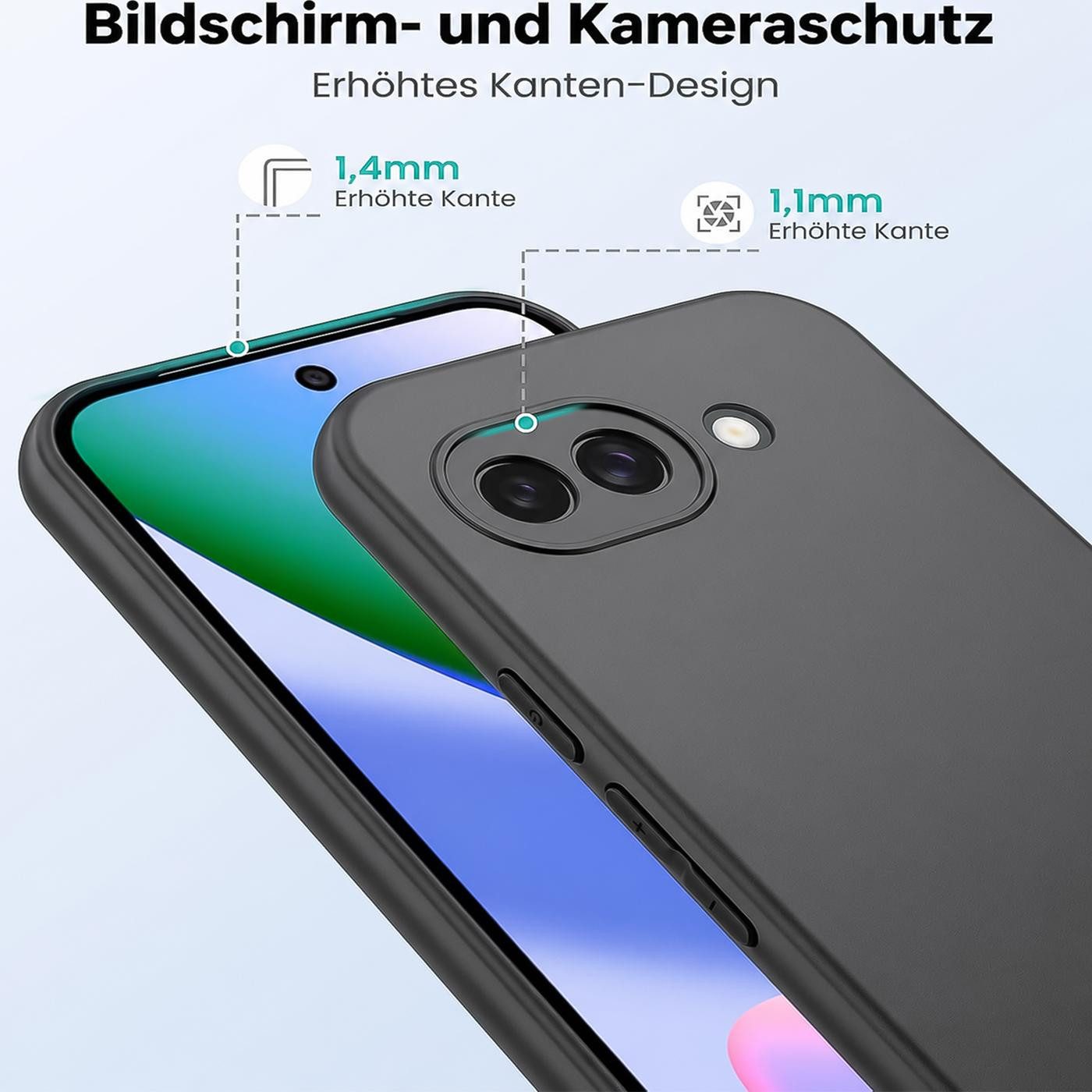 CoolGadget Handyhülle Black Series Handy Hülle für Google Pixel 10a 6,3 Zoll, Edle Silikon Schlicht Robust Schutzhülle für Pixel 10a Hülle – Bild 2 von 5
