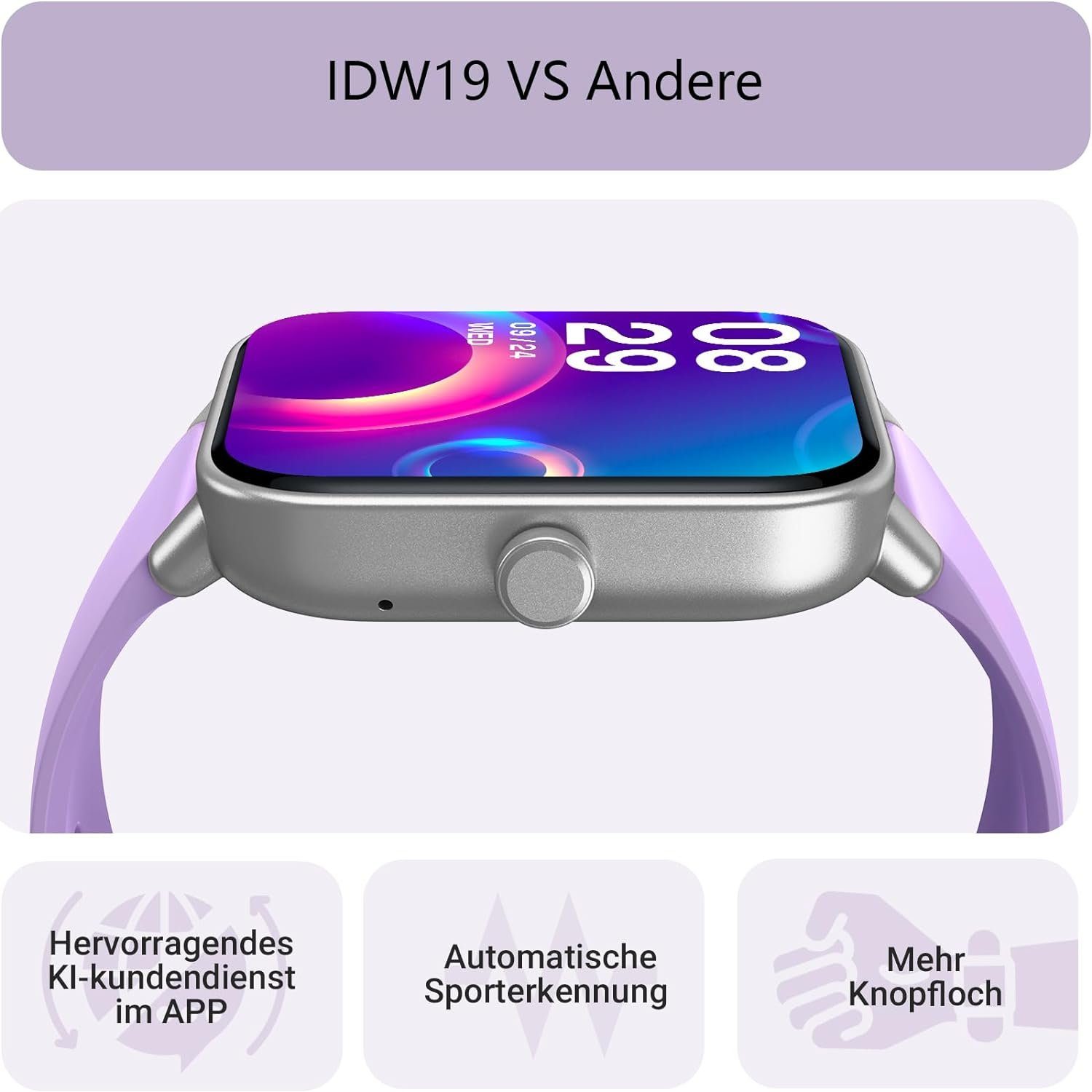 GYDOM Smartwatch (1,8 Zoll, Android iOS), Damen mit Telefonfunktion Alexa  Integriert Fitnessuhr 100+ Sportmodi