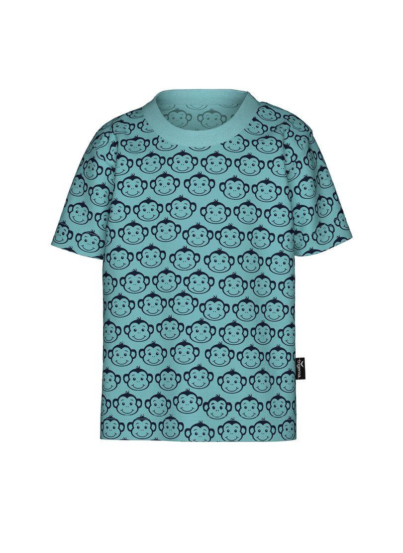 Trigema T-Shirt TRIGEMA T-Shirt mit süßem Allover-Affen-Print (1-tlg)