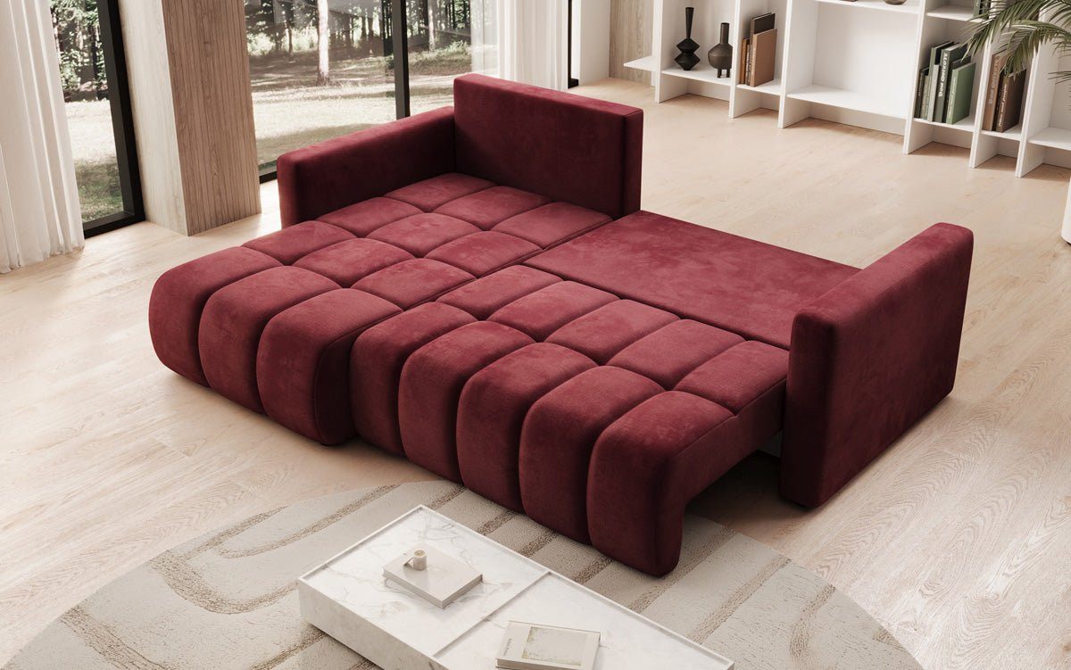 Luxusbetten24 Schlafsofa Designer Sofa Beatrice L in Samt, mit Schlaffunktion und Stauraum – Bild 4 von 5