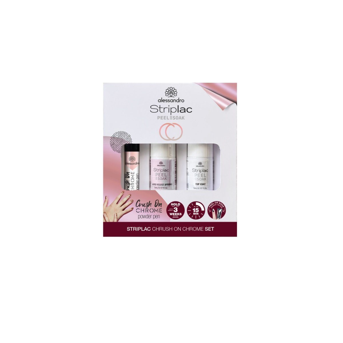 alessandro international Nagellack Alessandro Striplac Peel or Soak Crush on Chrome Set