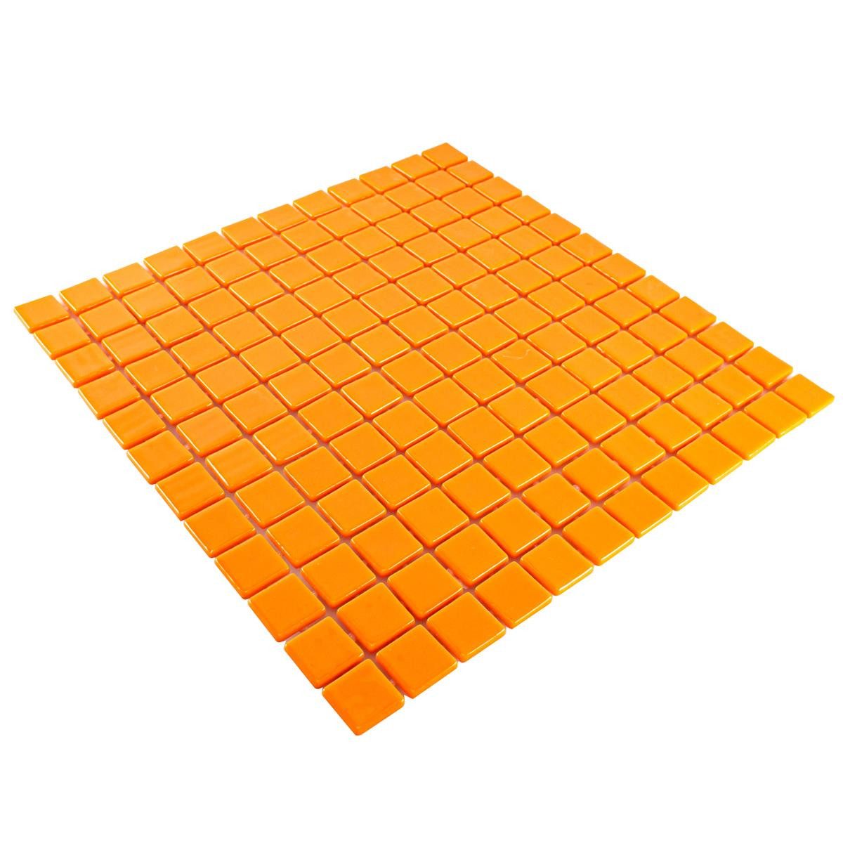 Mosafil Mosaikfliesen Glas Pool Schwimmbad Mosaik Pixley Orange, Glas-Ecoglas 31.600x31.600, orange, Eco Glas - Punktverklebt - Frostsicher - Wasserdicht - Wasserfest