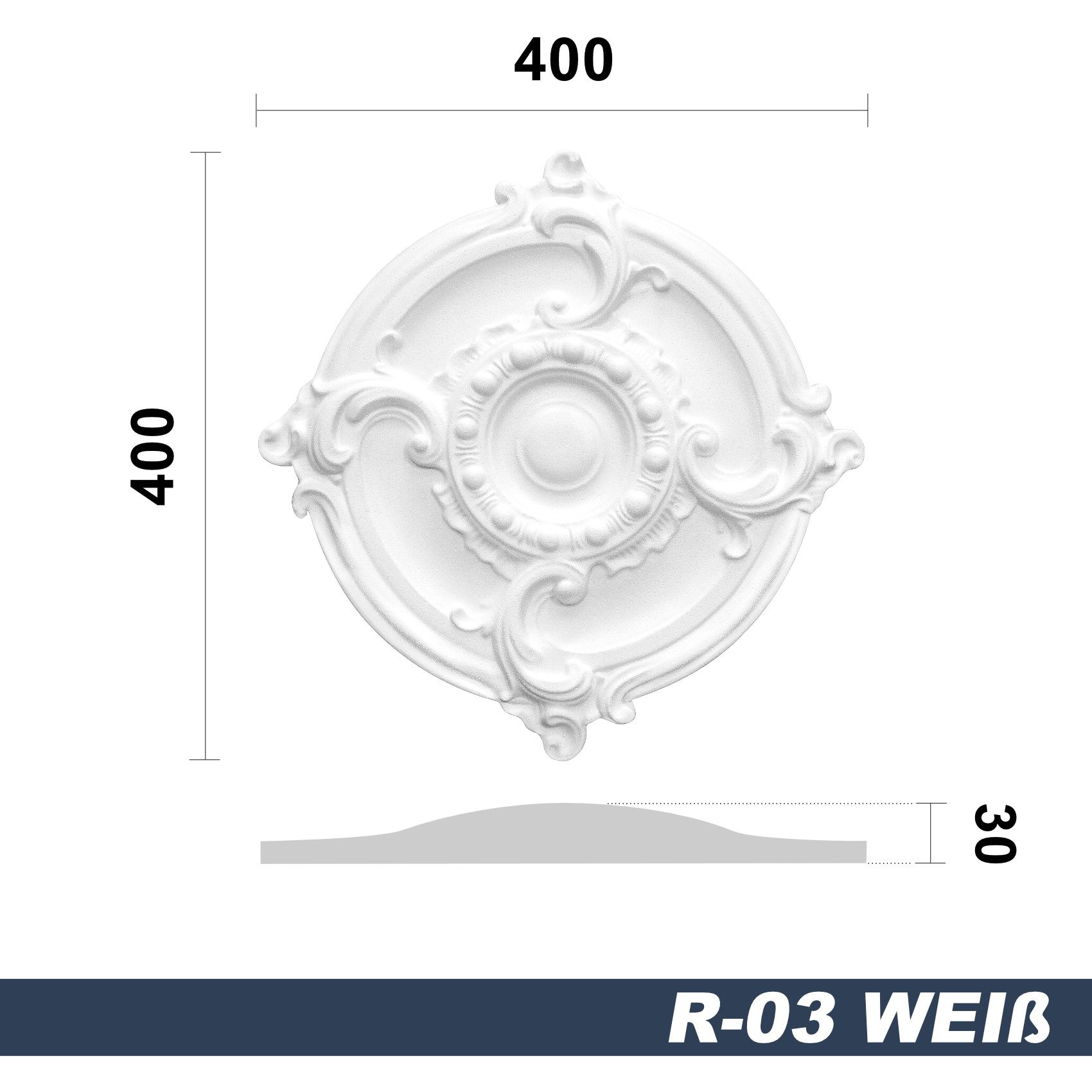 marbet design Wanddekoobjekt R-03 (Stuckrosette aus günstig online kaufen