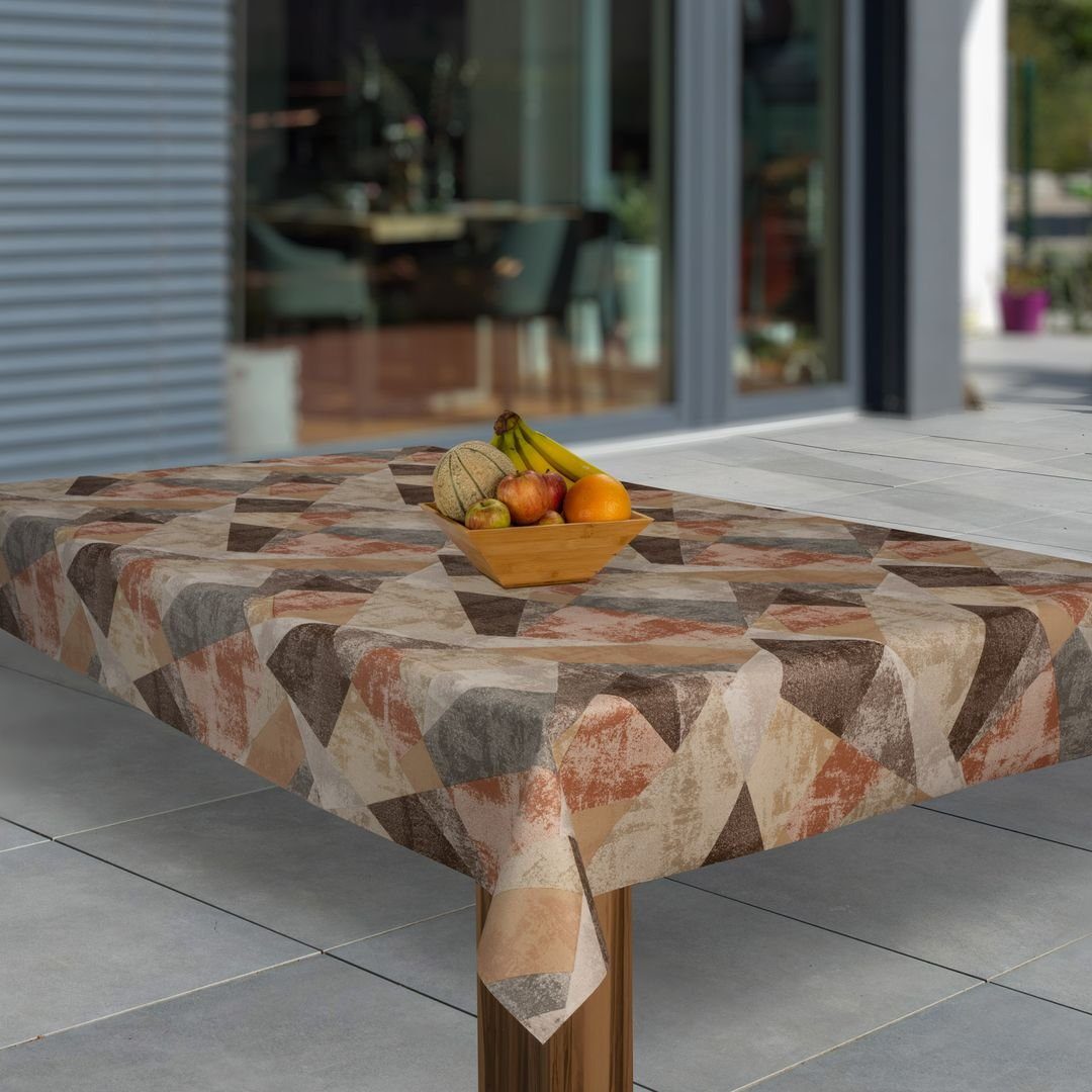 laro Tischdecke Wachstuch-Tischdecken Weihnachten Mediteran Karo Braun rech günstig online kaufen