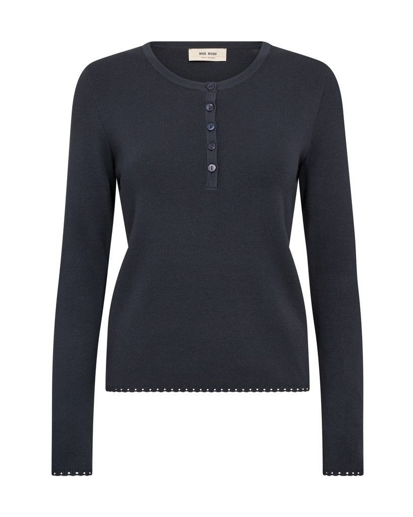 Mos Mosh Rundhalspullover MMAliz Caliz Plain LS Knit