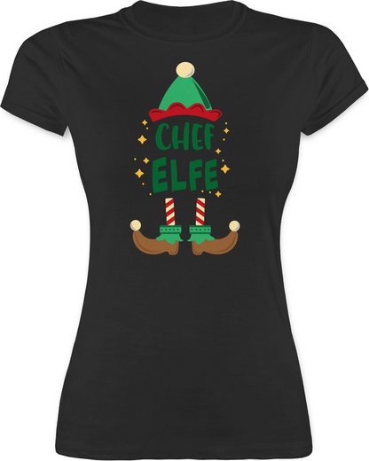 Shirtracer T-Shirt »Weihnachten Chef Elfe - bunt - Weihnachten & Silvester Geschenke - Damen Premium T-Shirt« Neujahrsgeschenke Party Deko