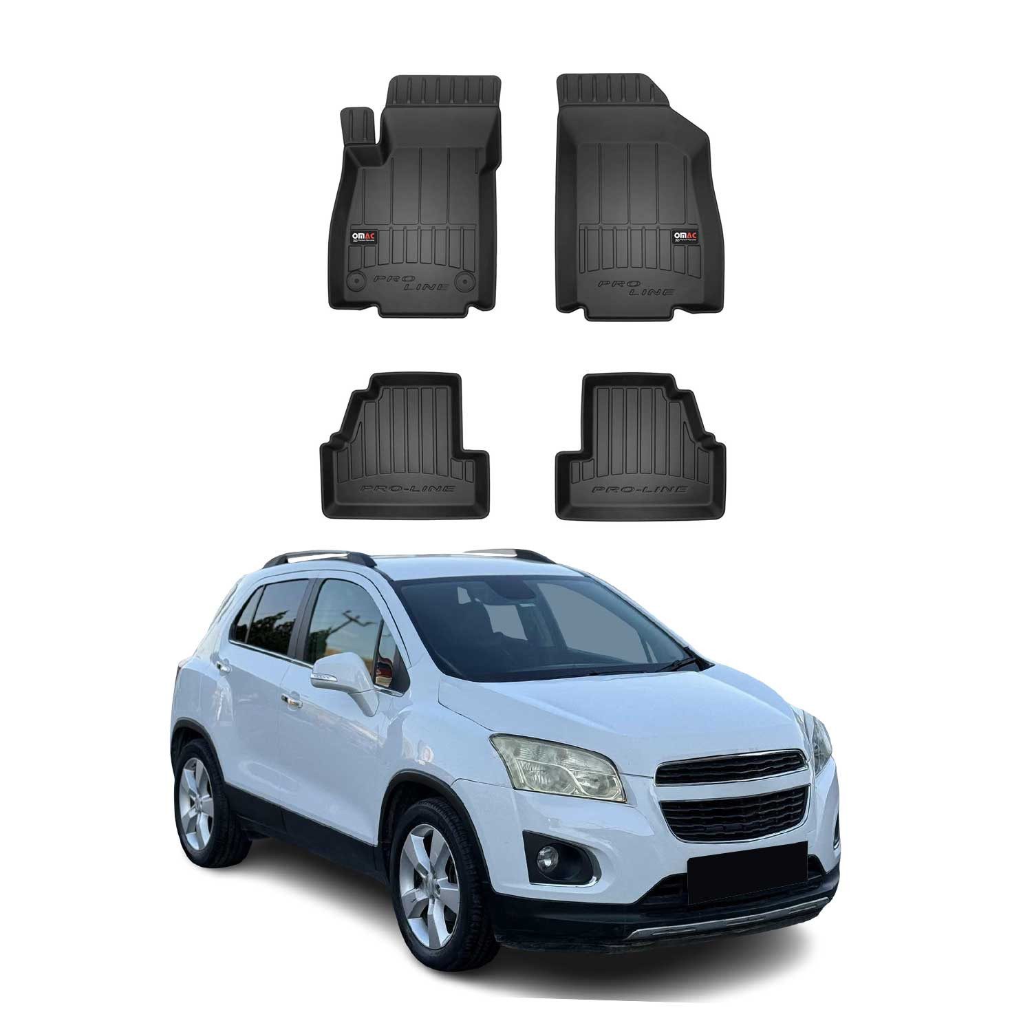 OMAC Auto-Fußmatten für Chevrolet Trax 2012-2019 Schwarz 4 tlg TPE (4 St), für Chevrolet Trax 2012-2019 Chevrolet Trax 2012-2019, Antirutsch,Wasserfest,Einfache Installation