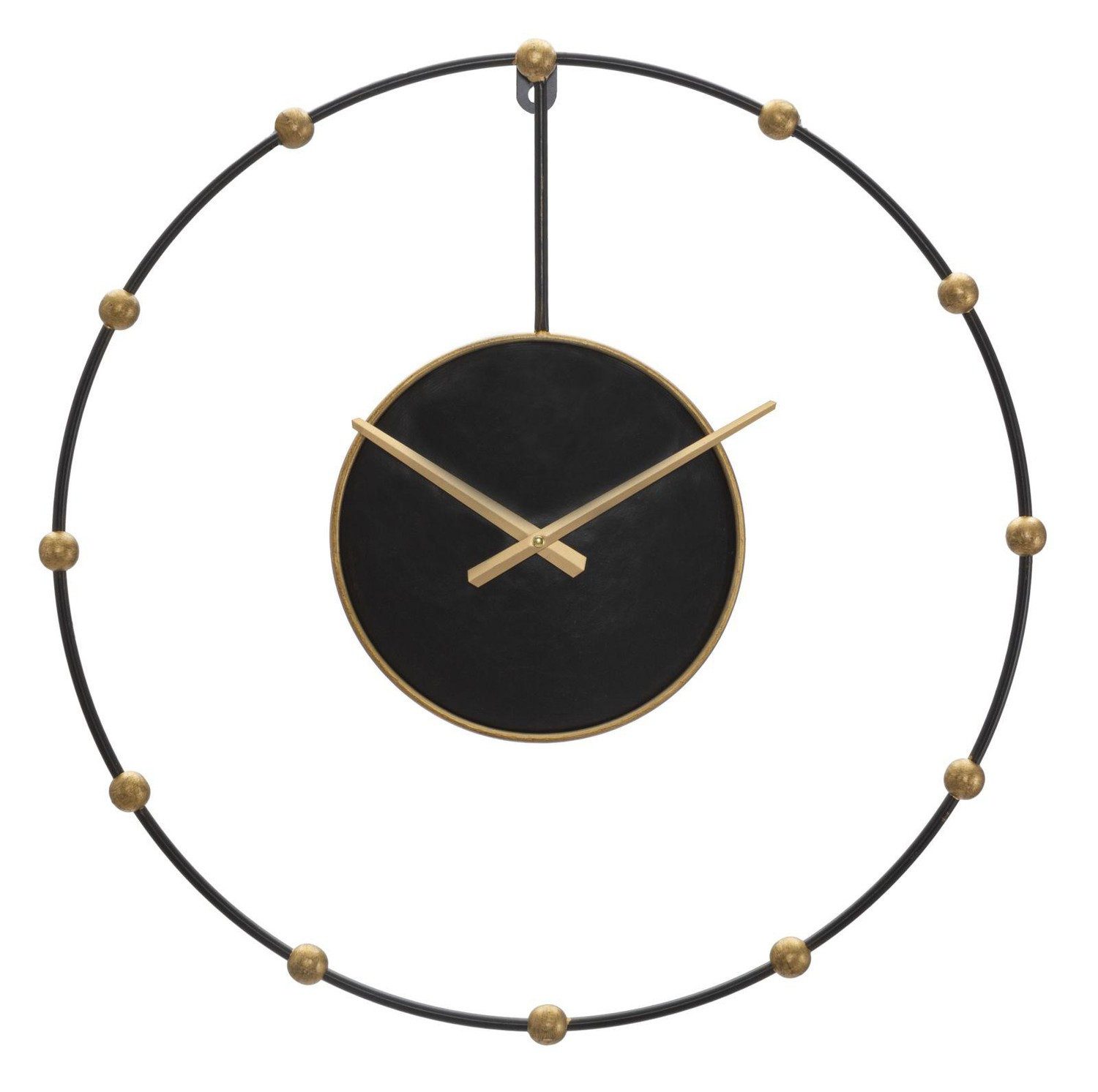 Natur24 Wanduhr Wanduhr Orologio 61 x 61 x 4.5 cm Metall Schwarz Gold