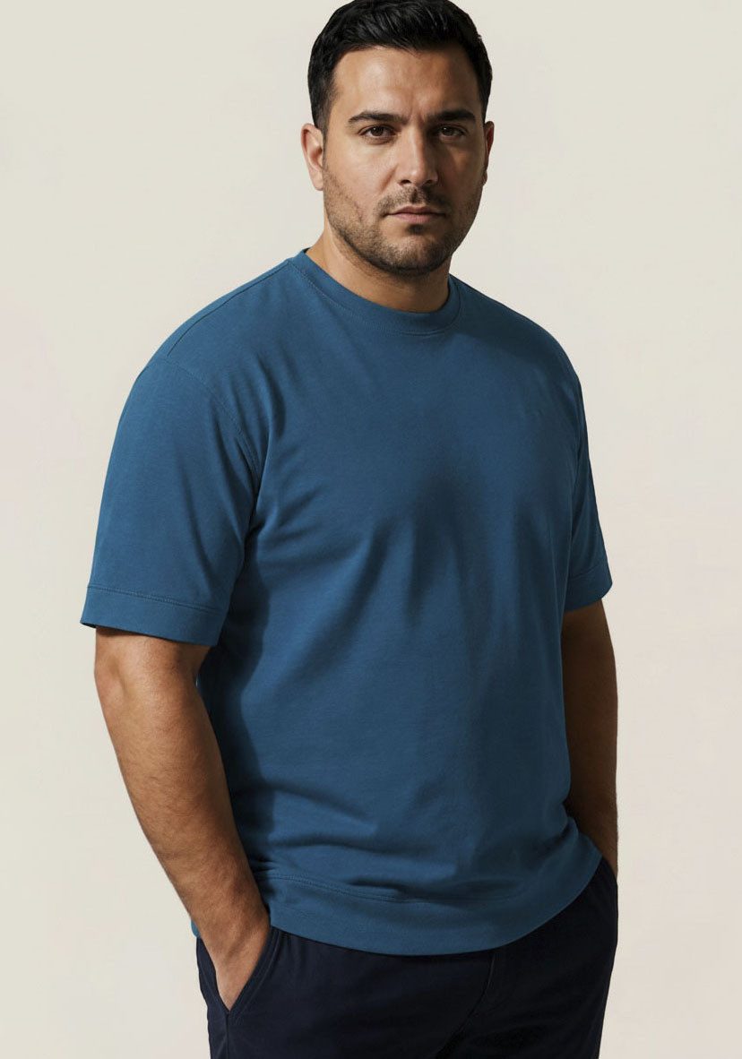 Man's World Plus Rundhalsshirt auch in Grosse Größen bis Gr. 7XL Bauch-Fit mit breitem Saumbündchen (2er-Pack) Regular Fit, Kurzarm, unifarben, auch in großen Größen