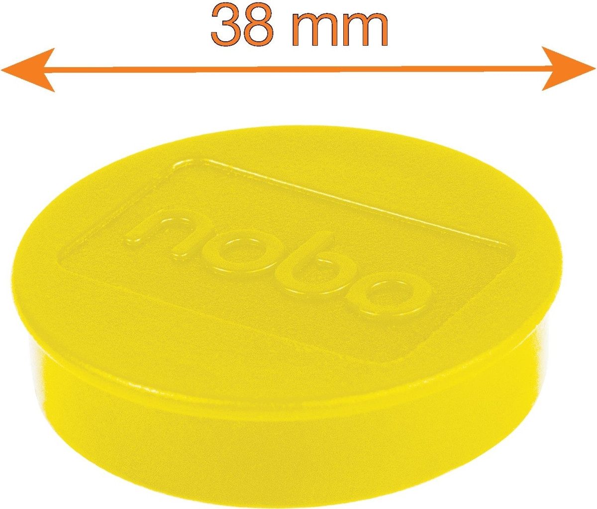 Magnet Magnet rund 38mm VE=10 Stück gelb.