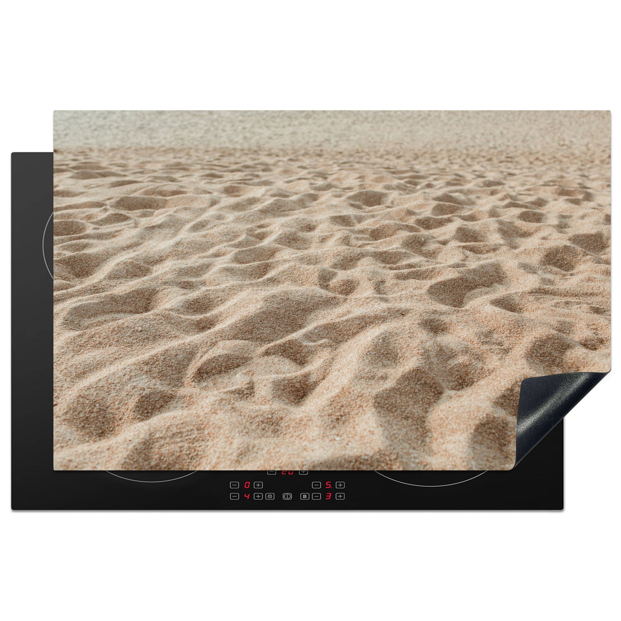 MuchoWow Herdblende-/Abdeckplatte Sommer - Sand - Strand, Vinyl, (1 tlg), 81x52 cm, Induktionskochfeld Schutz für die küche, Ceranfeldabdeckung