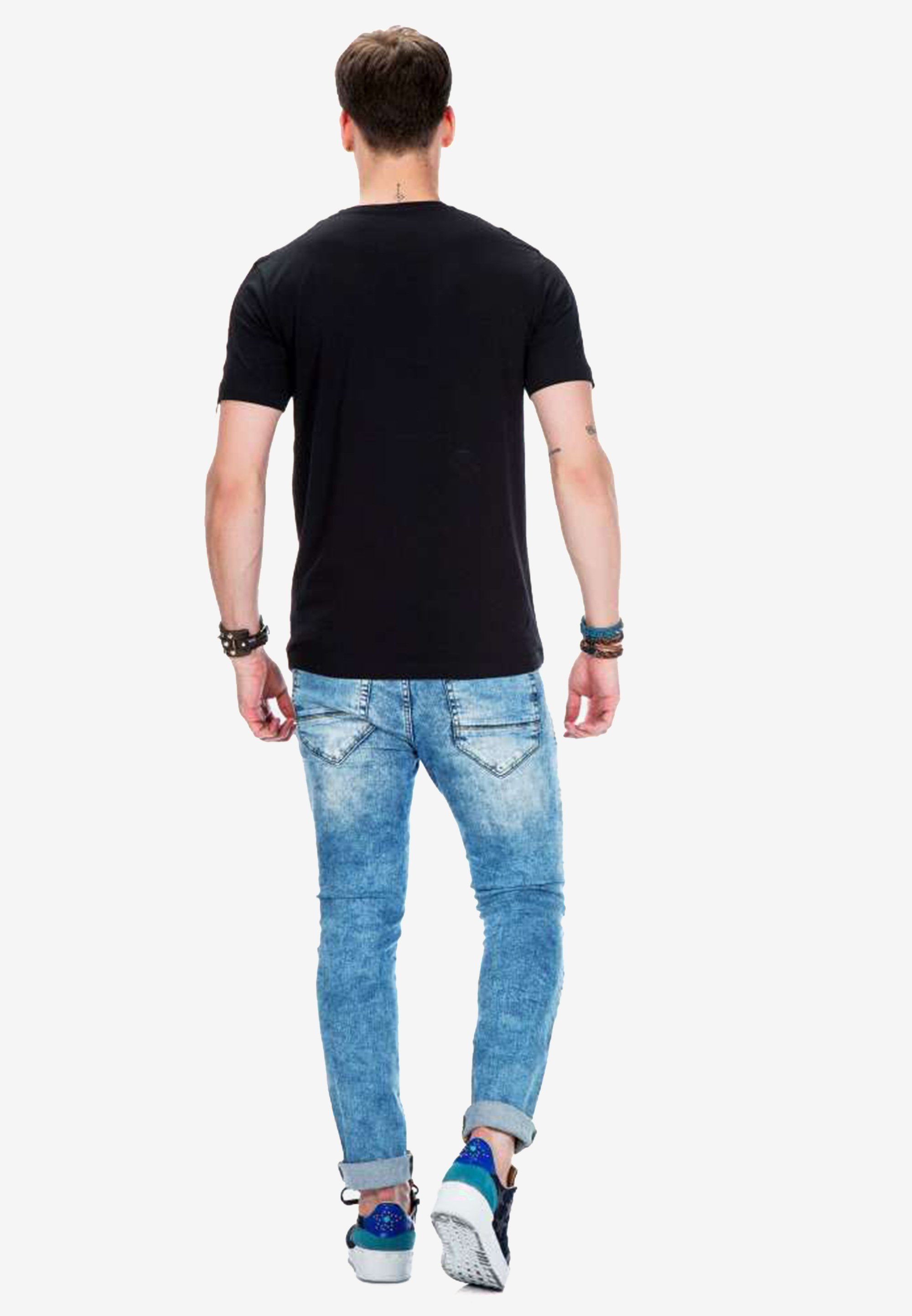 Cipo & Motivtasche Baxx kleiner schwarz T-Shirt mit