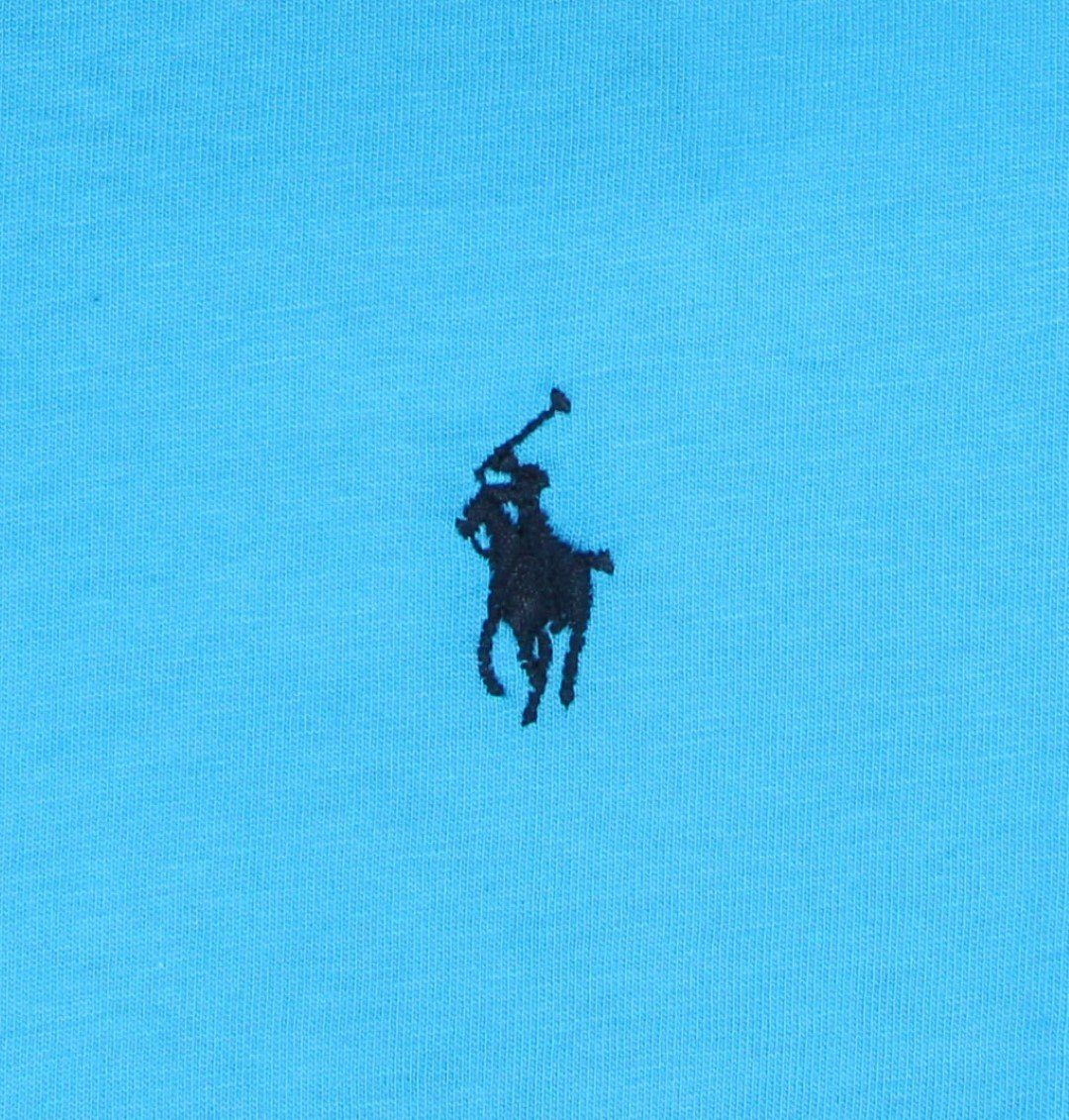 Polo Blau Ralph Rundhals Lauren T-Shirt Stickerei Logo CMFit