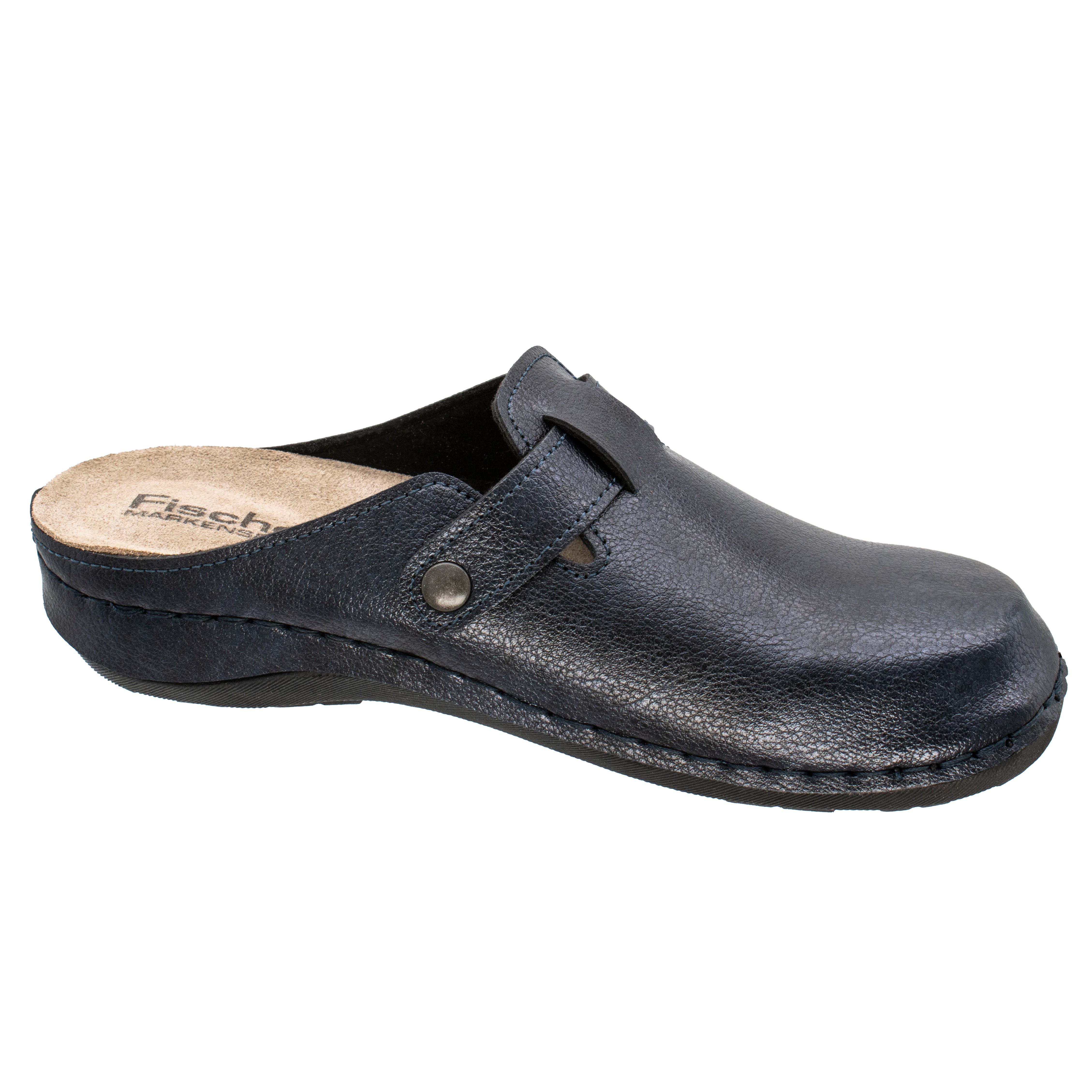 Fischer-Markenschuh Michaela Clog aus Nappan (Lederiminat), Weite G, herausnehmbares Fußbett aus Leder