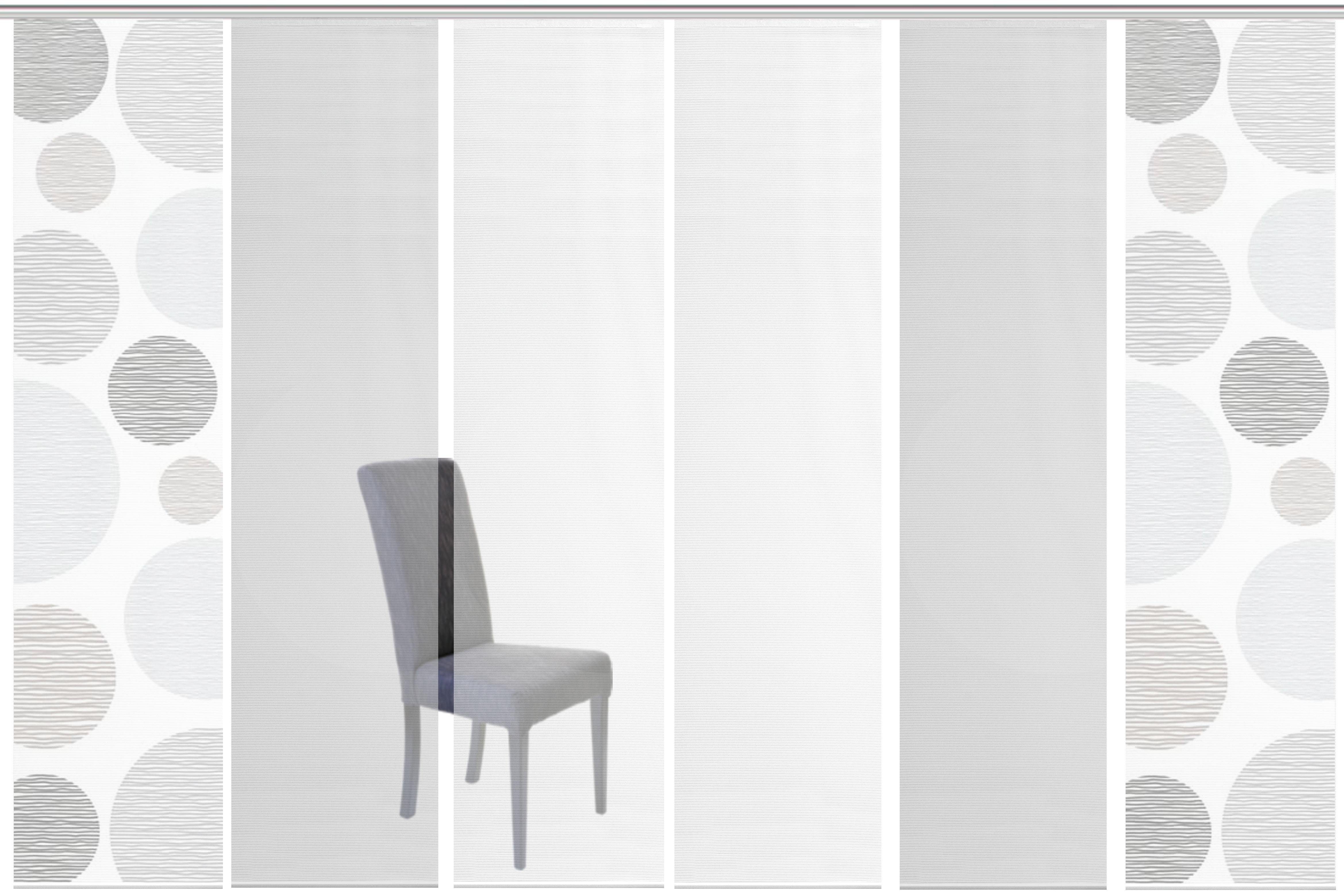 Vision S Schiebegardine 6ER SET BORDEN (6 St), Paneelwagen, halbtransparent, HxB: 260x60, Schiebevorhang 6er Set Digitaldruck