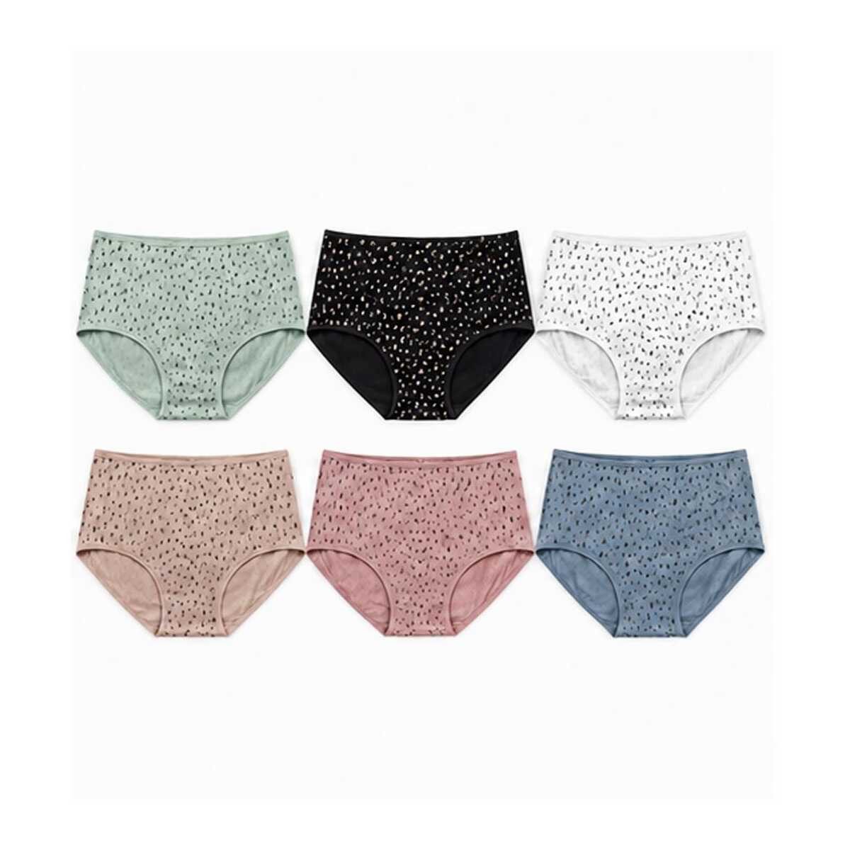 EloModa Taillenslip Damen Slips 6er Pack Baumwolle – bequem & atmungsaktiv (6-St) atmungsaktiv, hautfreundlich, elastisch, formbeständig – Bild 5 von 5
