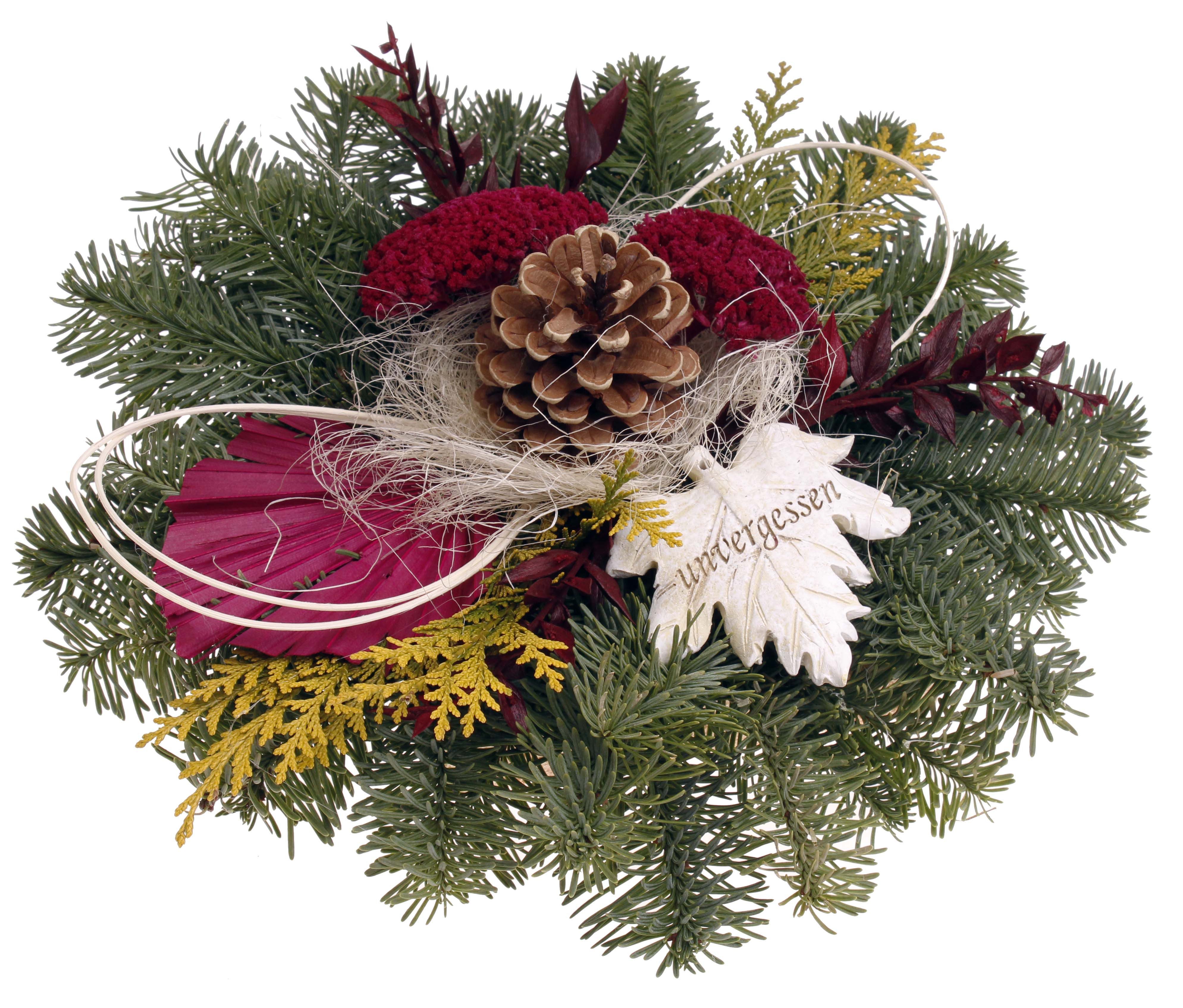 CreaFlor Home Dekokranz Grabschmuck, Handarbeit, Natur, Motiv: Schwarzkiefer