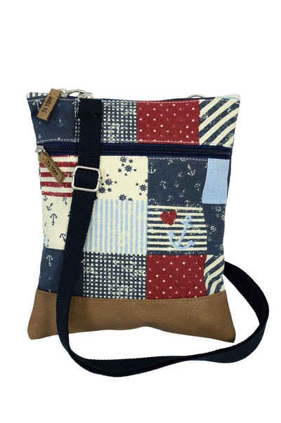 Beauty Thinxx Umhängetasche Crossbag Tasche "Patchwork Anker" (1-tlg), Hübsche kleine Tasche, ideale Freizeit Schultertasche!