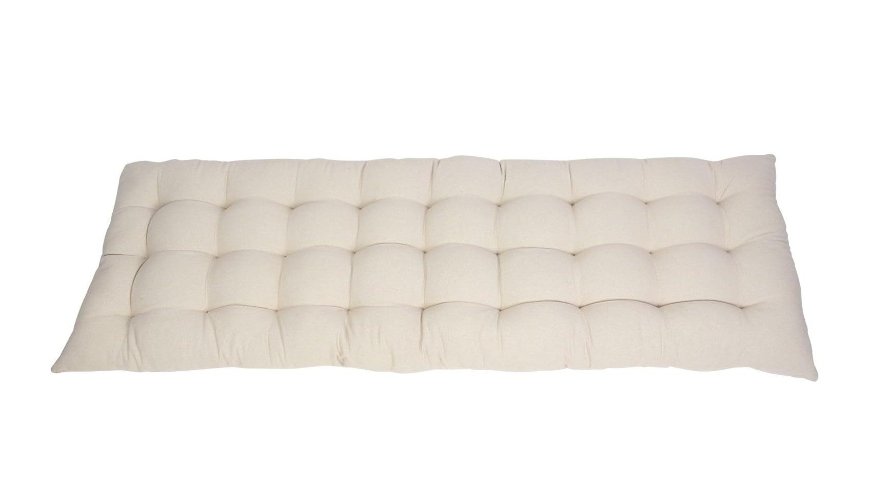 Bankauflage "Beige" aus Baumwolle, 40x120 cm, dick gepolstert, Sitzauflage für