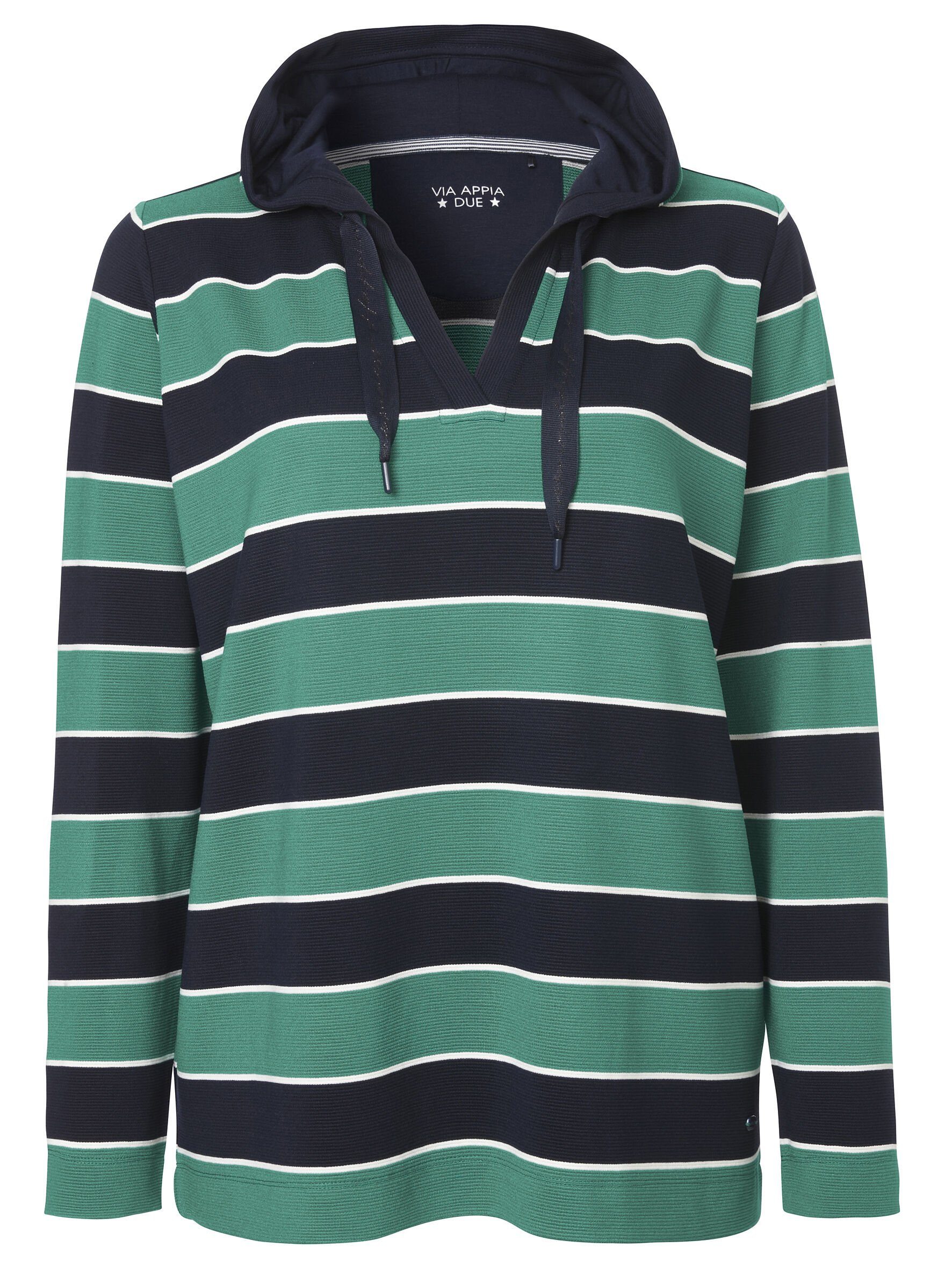 VIA APPIA DUE Sweatshirt Sportives Kapuzensweatshirt mit Glitzerdetails mit Allover-Muster