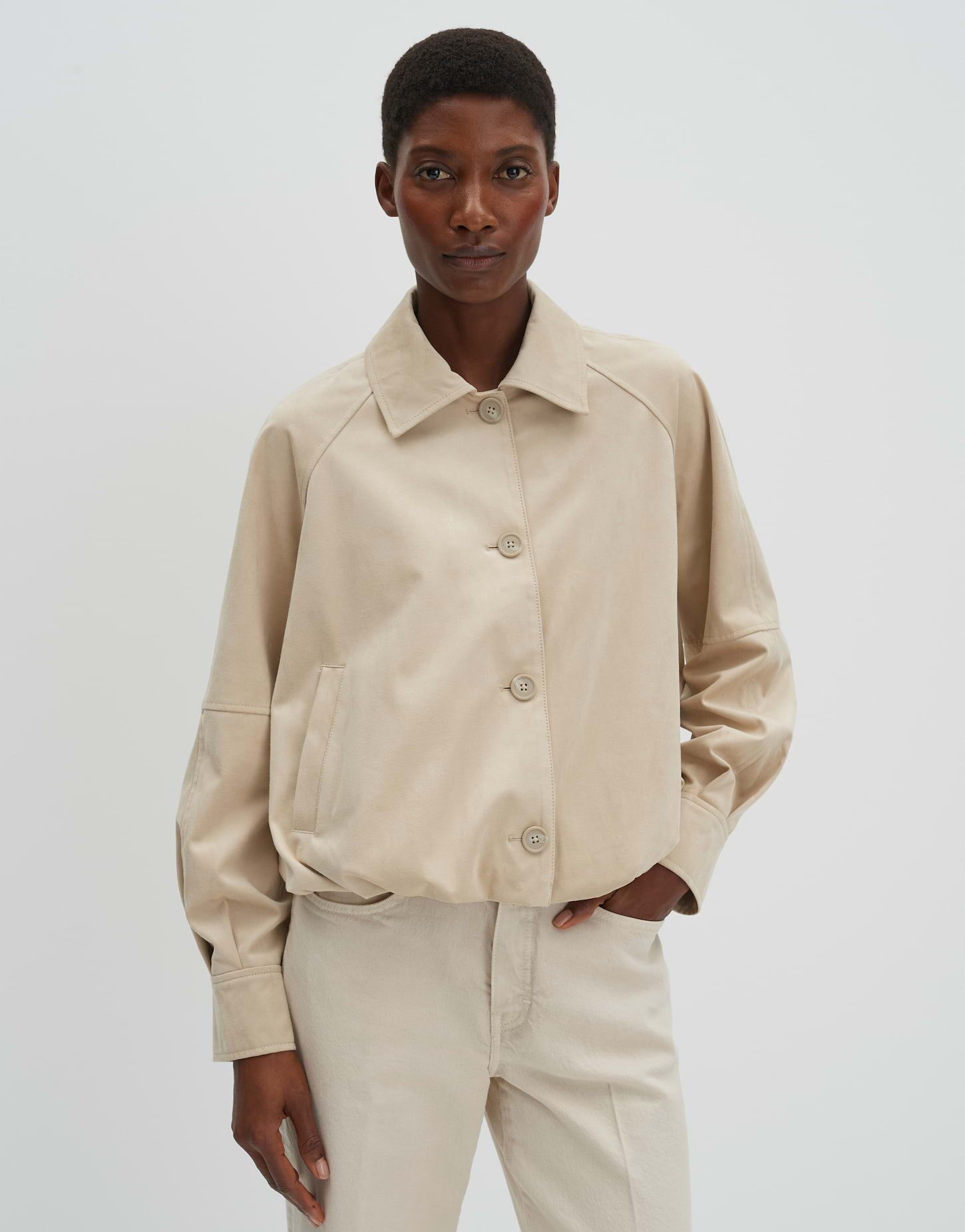 someday Jackenblazer Nayomi Lockere Passform, schräge Eingrifftaschen und Ballonsaum