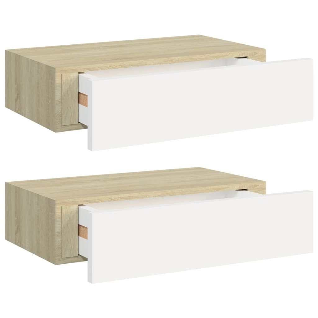 furnicato Wandregal Wandregale mit Schubladen 2 günstig online kaufen