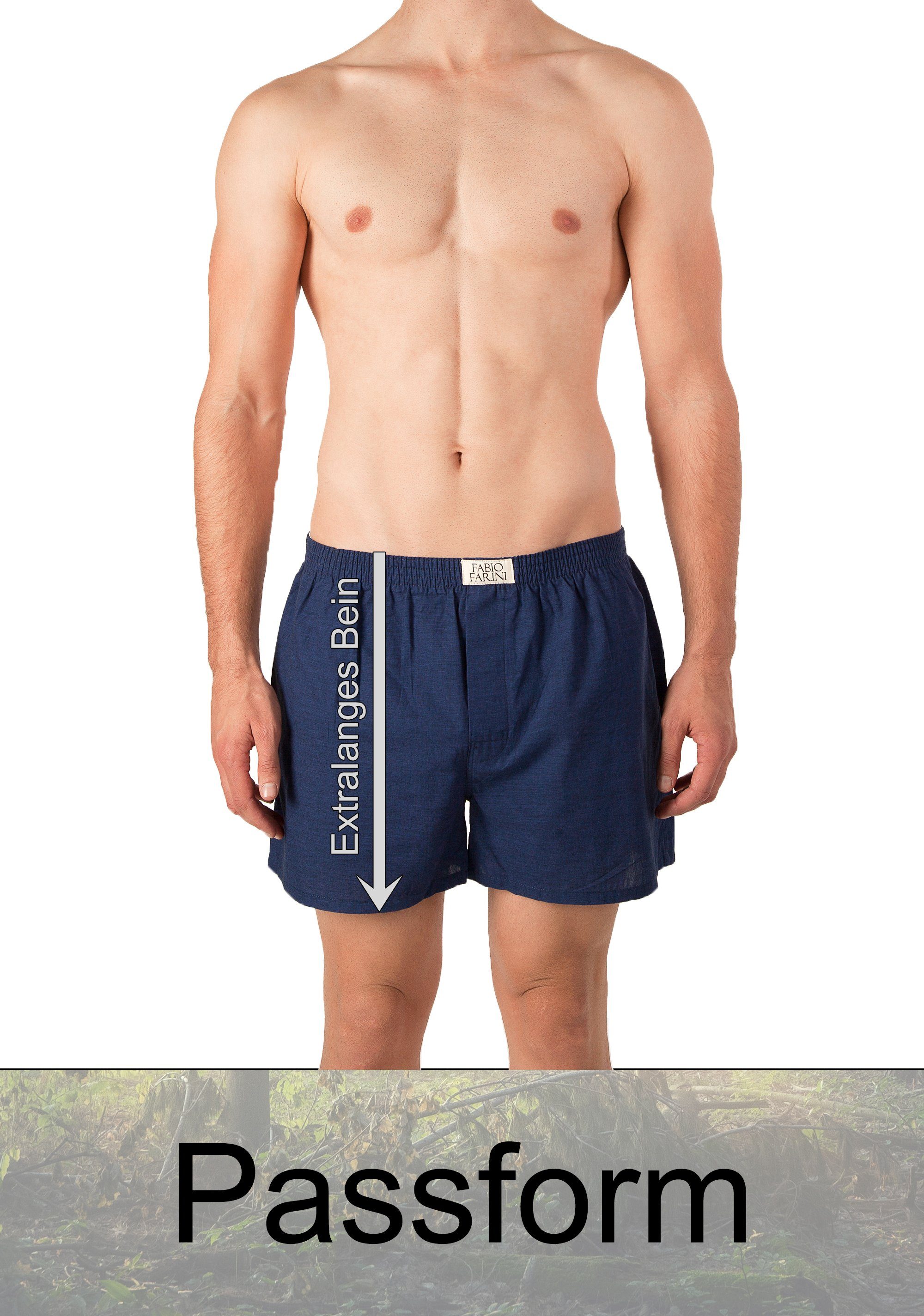 aus Webboxer 29 Farini Fabio (4-St) bequeme, Boxershorts Männer - Passform Set weite Baumwolle Unterhosen Herren