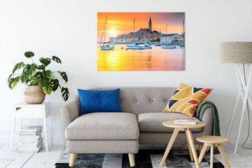 Pixxprint Leinwandbild Kroatische Hafenstadt, Kroatische Hafenstadt (1 St), Leinwandbild fertig bespannt, inkl. Zackenaufhänger