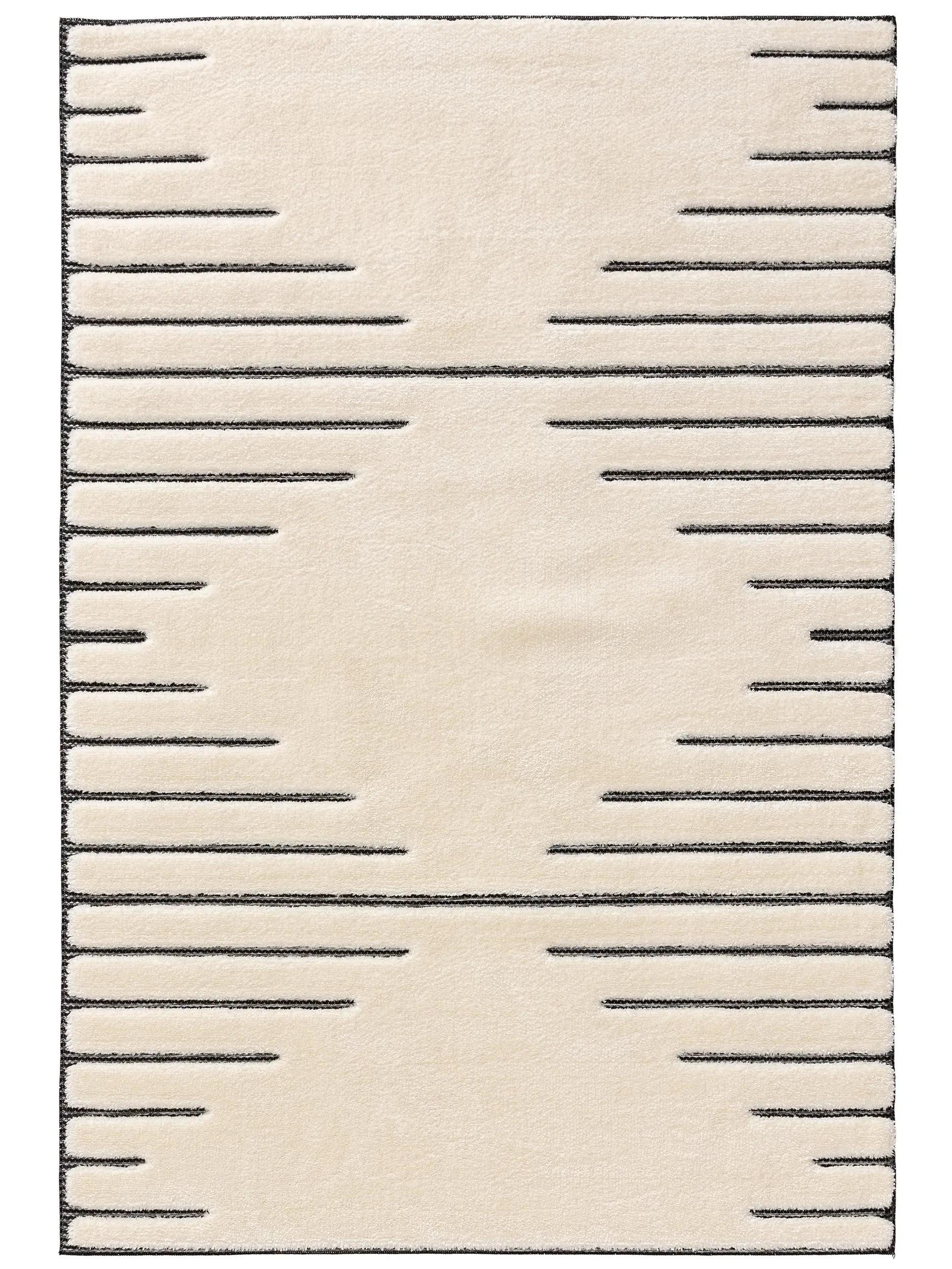 benuta Teppich Elvy, rechteckig, Höhe: 11 mm, Hochflor Teppich Wohnzimmer, Geometrische Muster, Flauschig, Modern