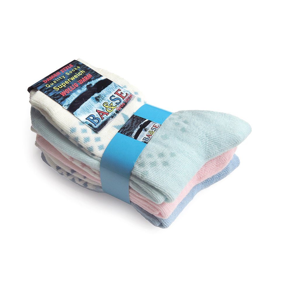 Sonia Originelli Norwegersocken 3 Paar Damensocken "Eisblume" mit leichtem Innenplüsch mollig warm 3er-Set rosa