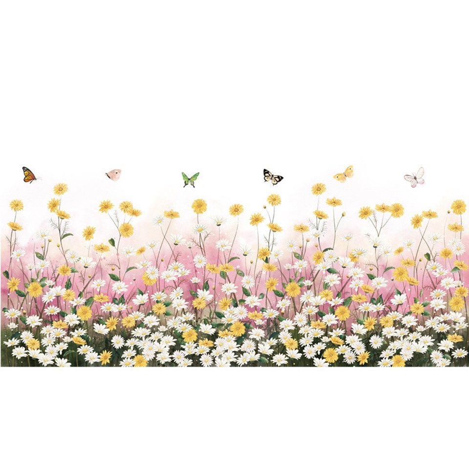 Agger Wandtattoo Blumen Boho Wandsticker Wandaufkleber Deko (2 St), für Schlafzimmer Wohnzimmer Sofa Hintergrund Wanddeko
