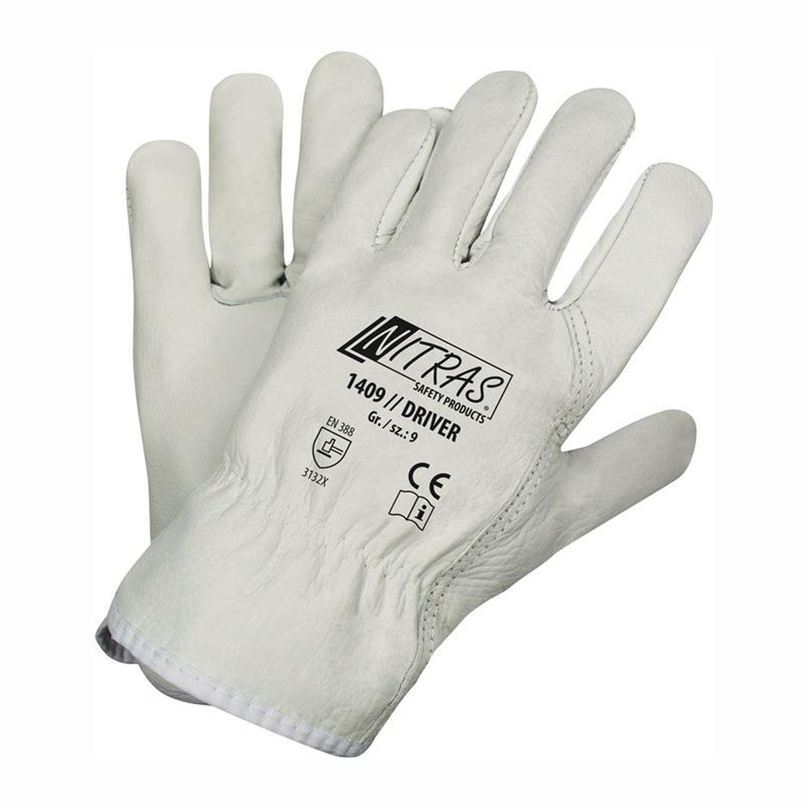 Leder-Arbeitshandschuhe Nitras Handschuhe Driver grau Gr. 11 - 1409-11