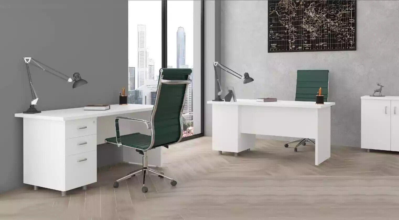 JVmoebel Schreibtisch Schreibtisch Weiß Luxus Arbeitszimmer Holz Büromöbel Schreibtische (Büro Schreibtisch), Made in Europa