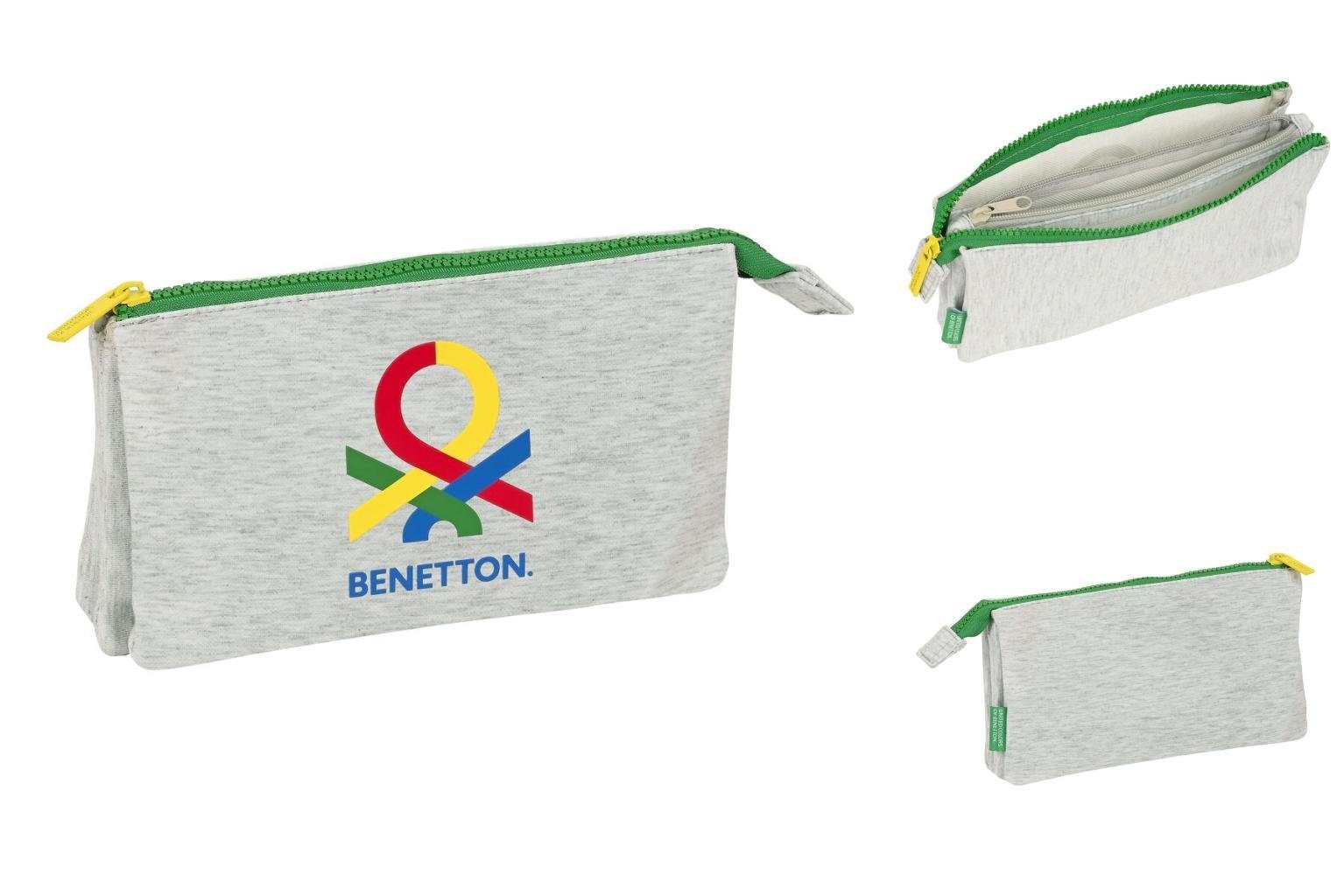 United Colors of Benetton Federtasche Dreifaches Mehrzweck-Etui Benetton Pop Grau 22 x 12 x 3 cm
