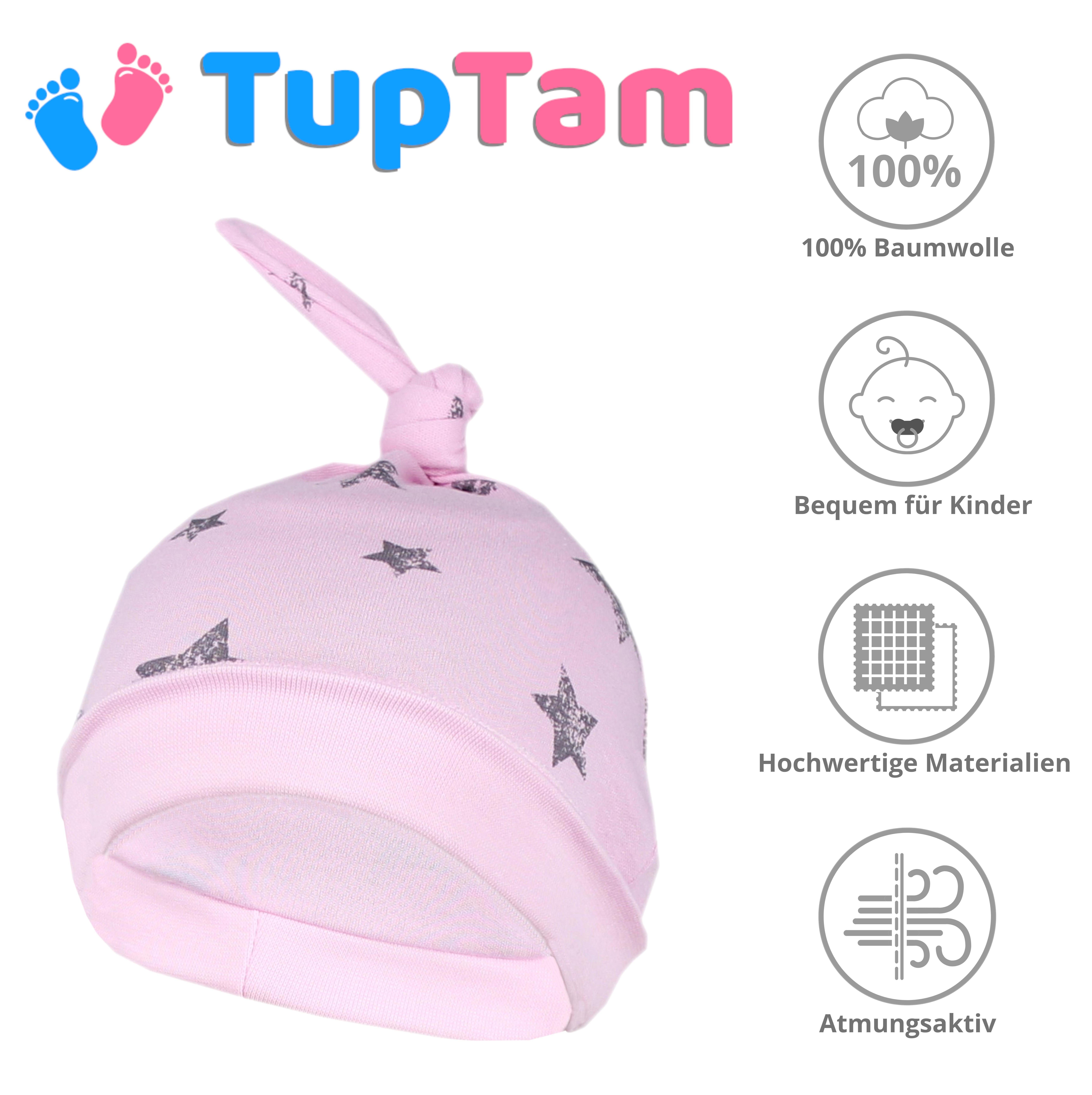 TupTam Erstlingsmütze TupTam Baby 1 Pack Neugeborene für 2er Jungen Mütze Farbenmix Mädchen Knoten Erstlingsmütze
