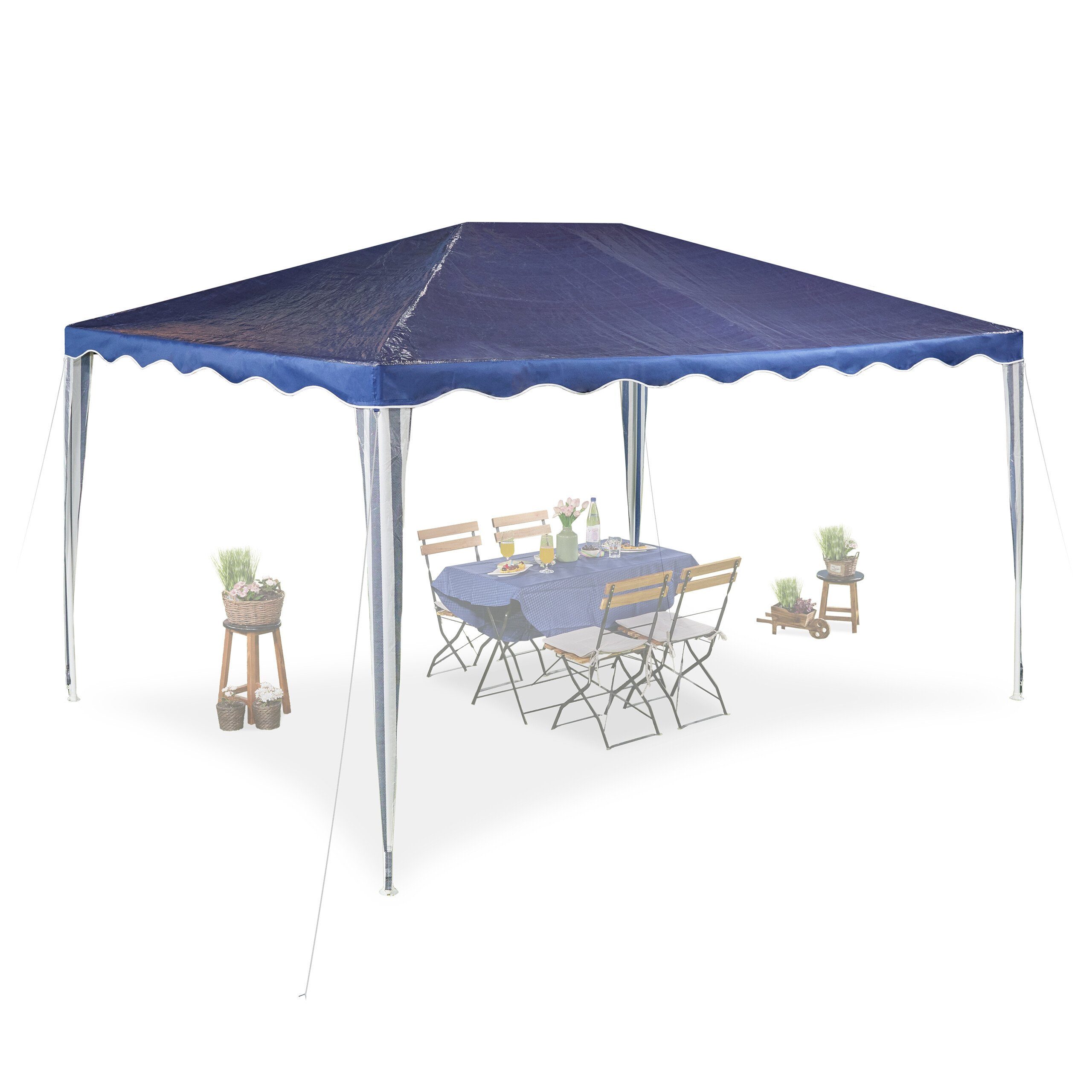 relaxdays Pavillon Dunkelblauer Pavillon 3x4 m günstig online kaufen