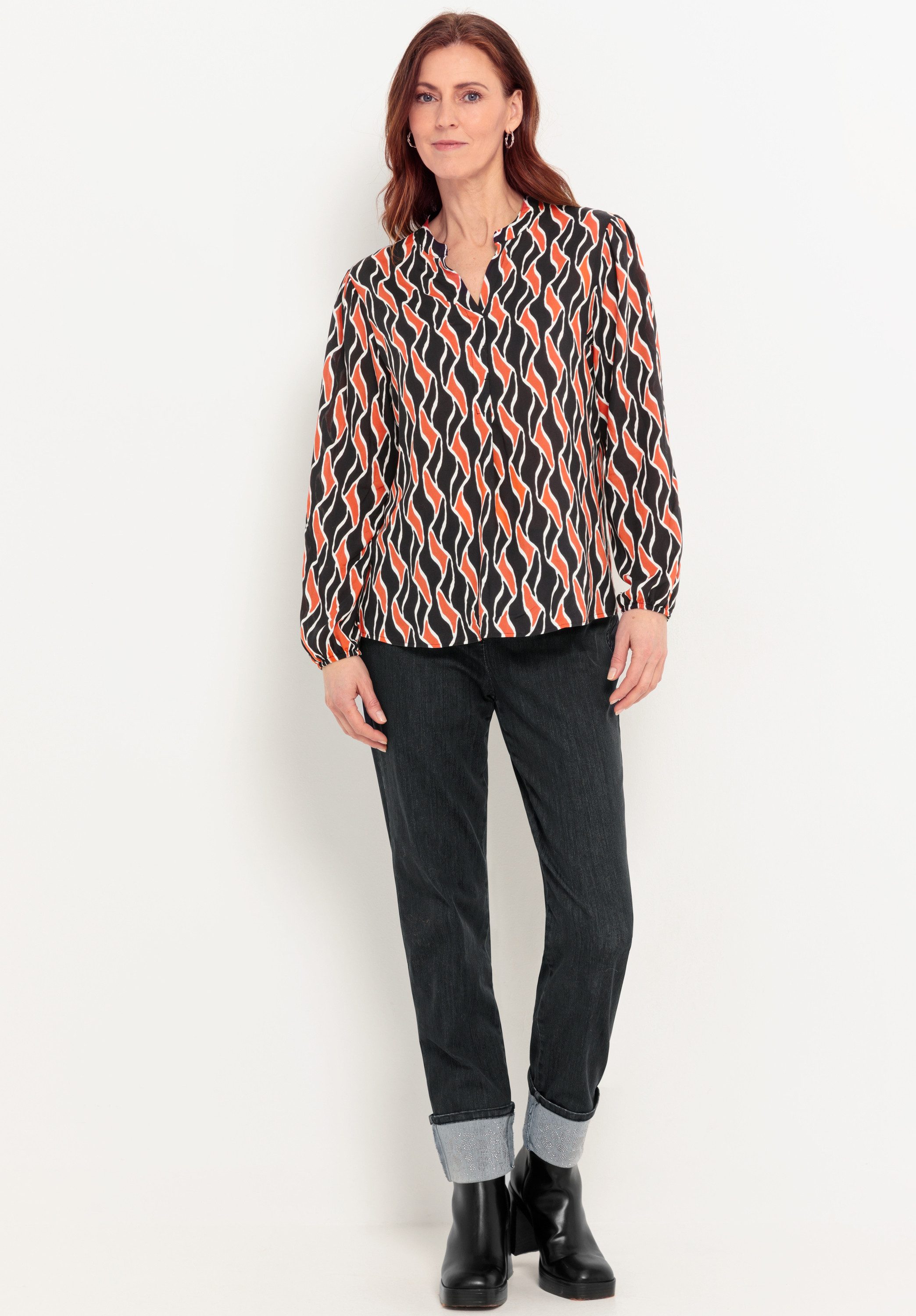bianca Druckbluse ADINA mit grafischem Allover-Print in Trendfarben