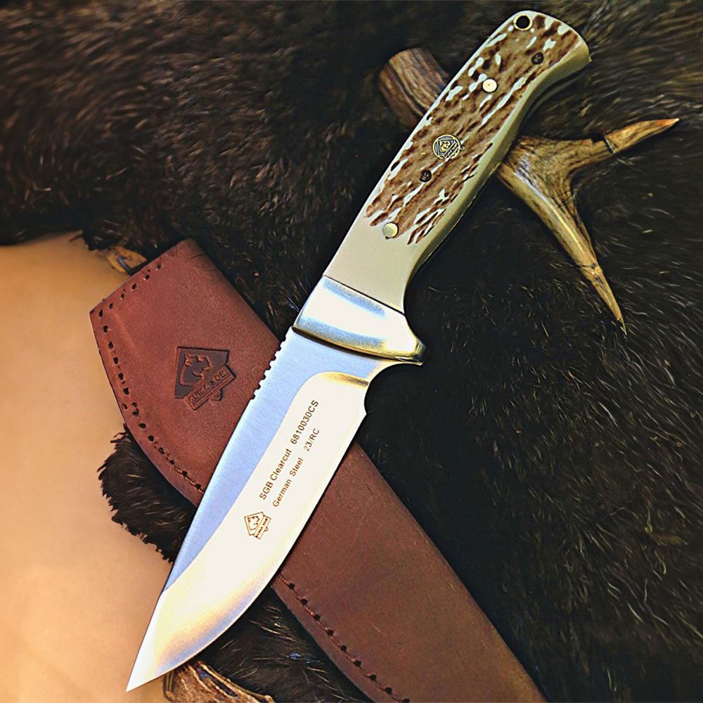 Puma Messer Taschenmesser SGB clearcut, commando stag Fahrtenmesser 6810030CS
