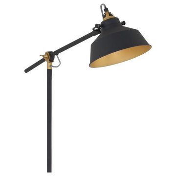 Mexlite Stehlampe Stehleuchte Nové in Schwarz und Gold E27, keine Angabe, Leuchtmittel enthalten: Nein, warmweiss, Stehlampe, Standlampe
