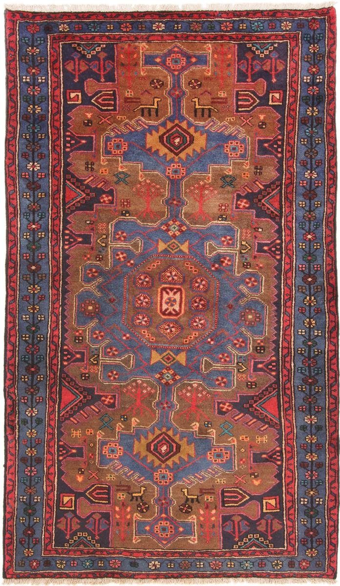 / mm Trading, Perserteppich, Handgeknüpfter Nain 108x186 Hamadan Orientteppich Orientteppich 8 Höhe: rechteckig,